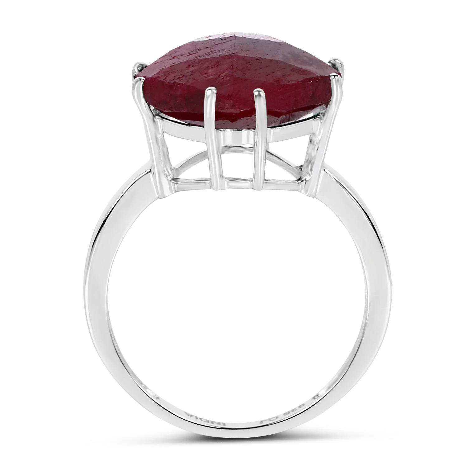 8.20 Carat Dyed Ruby .925 Sterling Silver Ring - Image 2