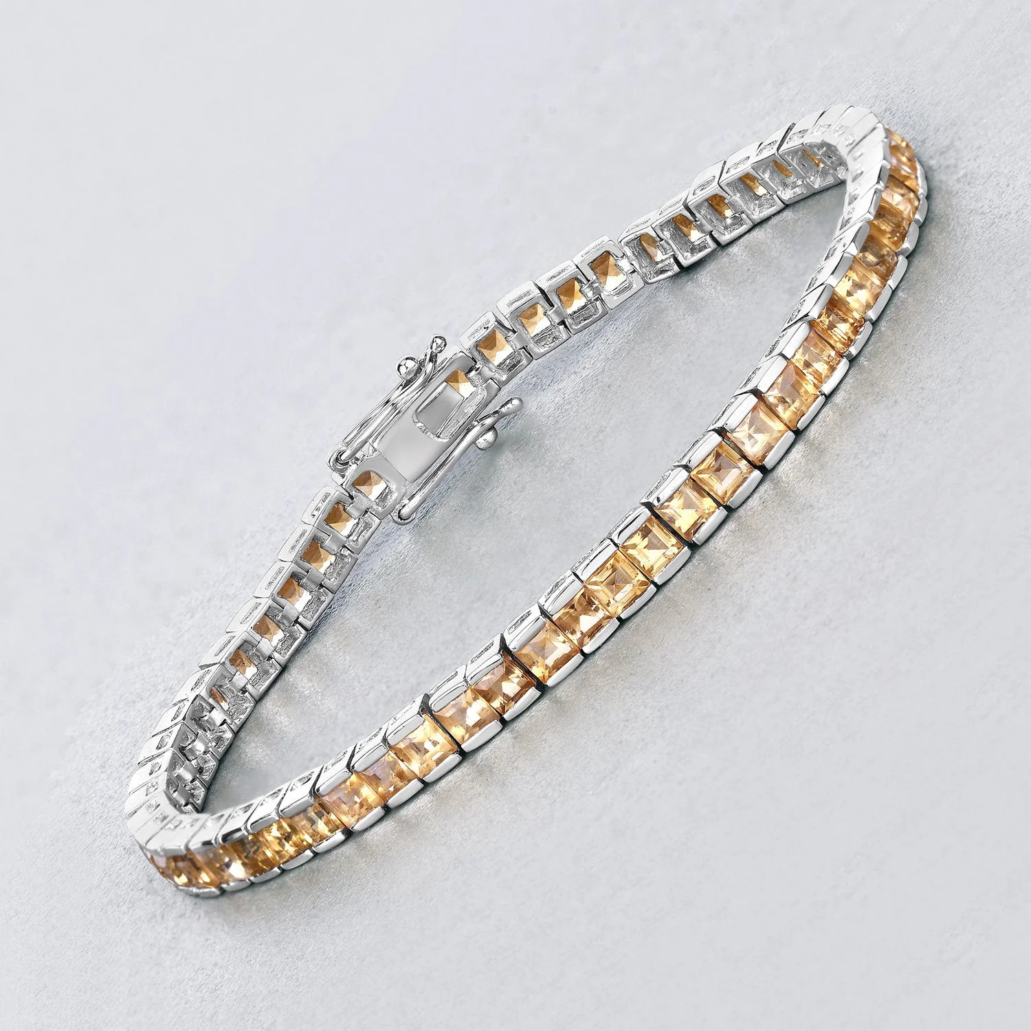 8.25 Carat Genuine Citrine .925 Sterling Silver Bracelet - Image 4