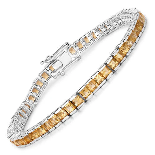 8.25 Carat Genuine Citrine .925 Sterling Silver Bracelet - Image 5