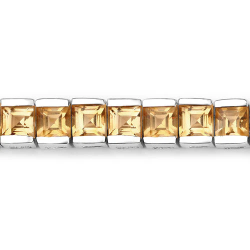 8.25 Carat Genuine Citrine .925 Sterling Silver Bracelet - Image 6