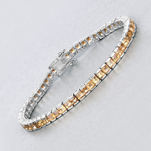 8.25 Carat Genuine Citrine .925 Sterling Silver Bracelet - Image 8