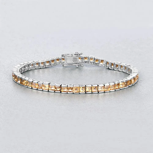 8.25 Carat Genuine Citrine .925 Sterling Silver Bracelet - Image 9