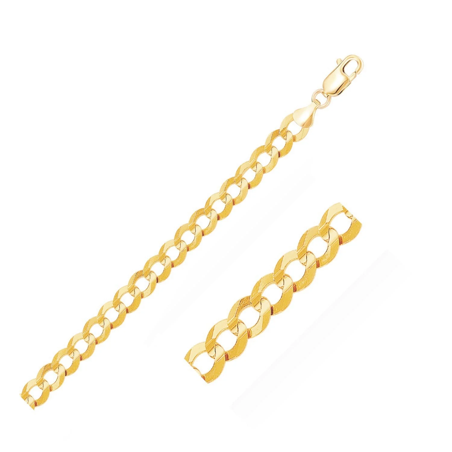 8.2mm 10k Yellow Gold Curb Bracelet - Image 4
