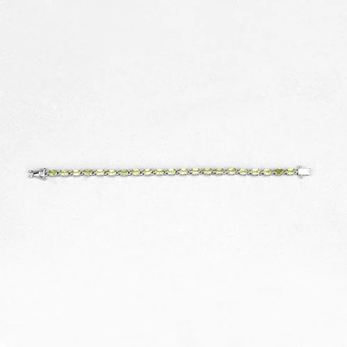 8.61 Carat Genuine Peridot .925 Sterling Silver Bracelet - Image 11