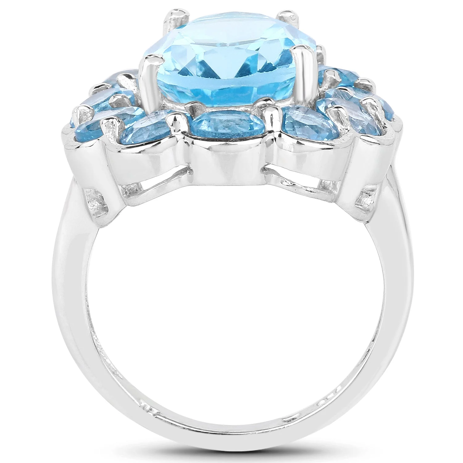 8.77 Carat Genuine Swiss Blue Topaz .925 Sterling Silver Ring - Image 2