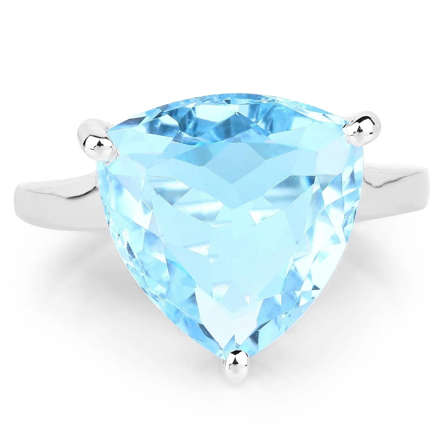 9.00 Carat Genuine Blue Topaz .925 Sterling Silver Ring - Image 3