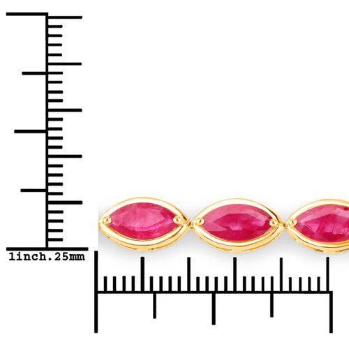 9.00 Carat Genuine Ruby 14K Yellow Gold Bracelet - Image 3