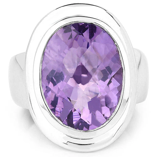 9.01 Carat Genuine Amethyst .925 Sterling Silver Ring - Image 6