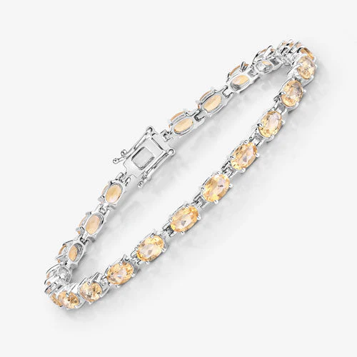 9.03 Carat Genuine Citrine .925 Sterling Silver Bracelet - Image 11