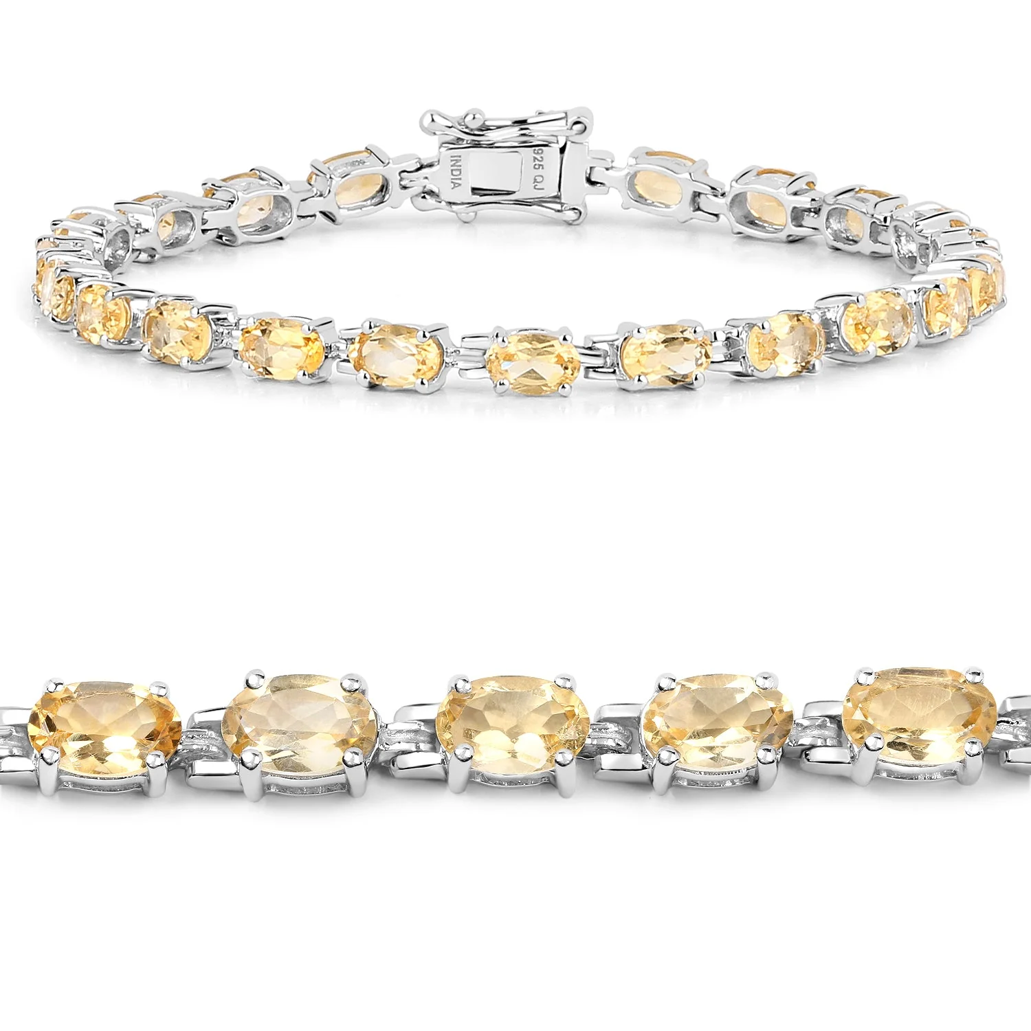 9.03 Carat Genuine Citrine .925 Sterling Silver Bracelet - Image 2