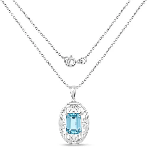 9.60 Carat Genuine Green Topaz .925 Sterling Silver Pendant - Image 4