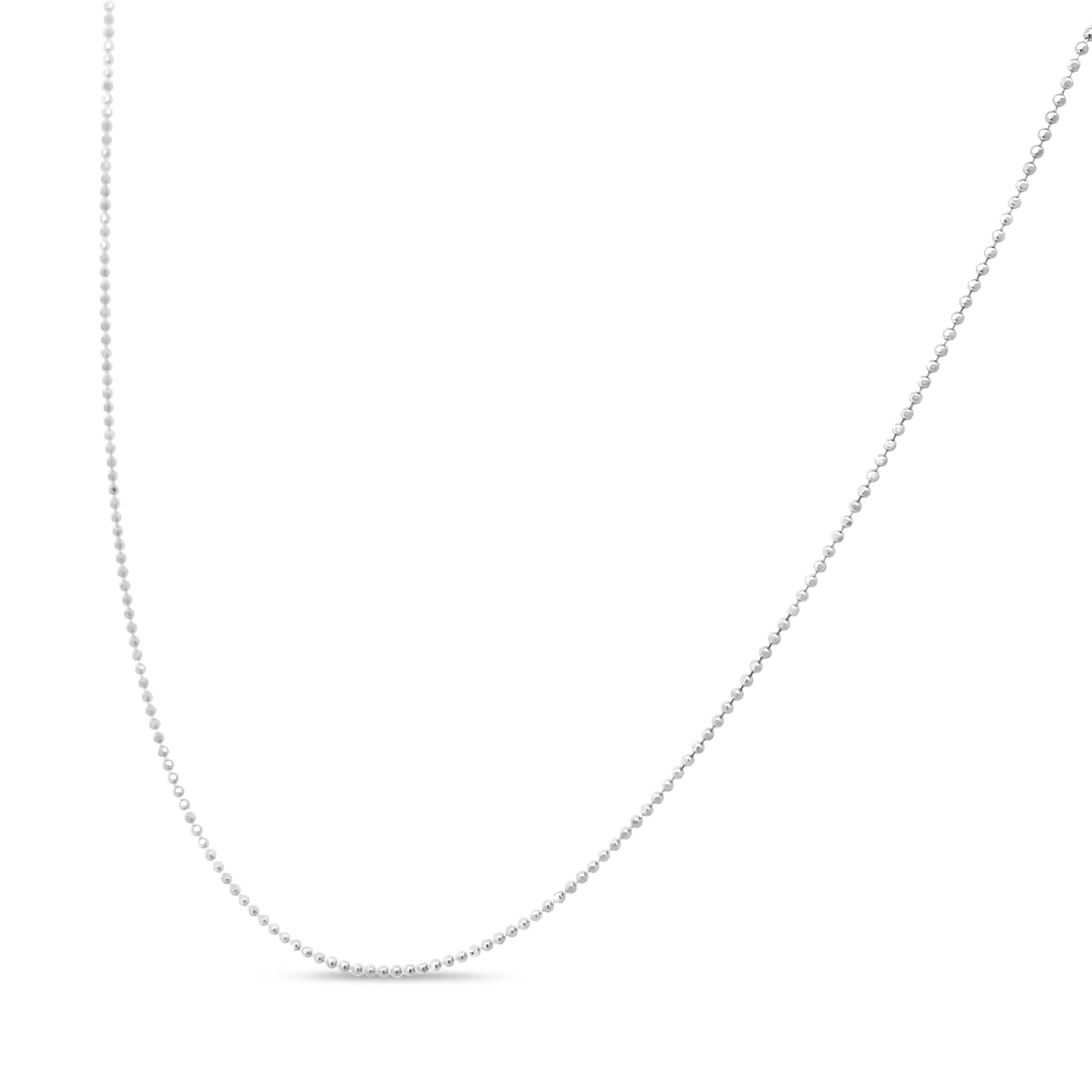 .925 Sterling Silver 0.7mm Slim and Dainty Unisex 18" Inch Ball Bead Chain Necklace - Image 8