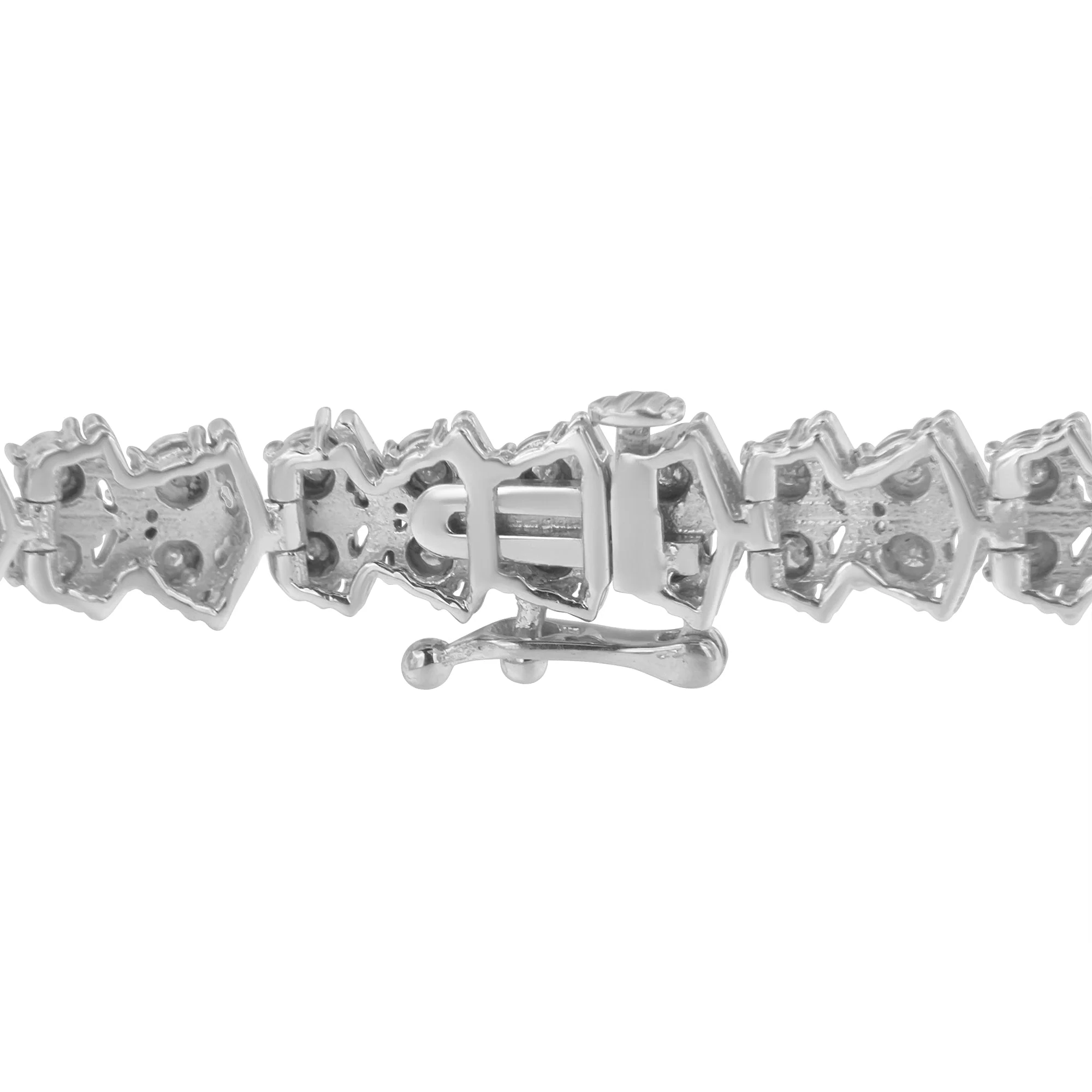 .925 Sterling Silver 1.0 cttw Diamond "Arrow" Shape Tennis Link Bracelet (I-J Color, I3 Clarity) -7.25" - Image 12