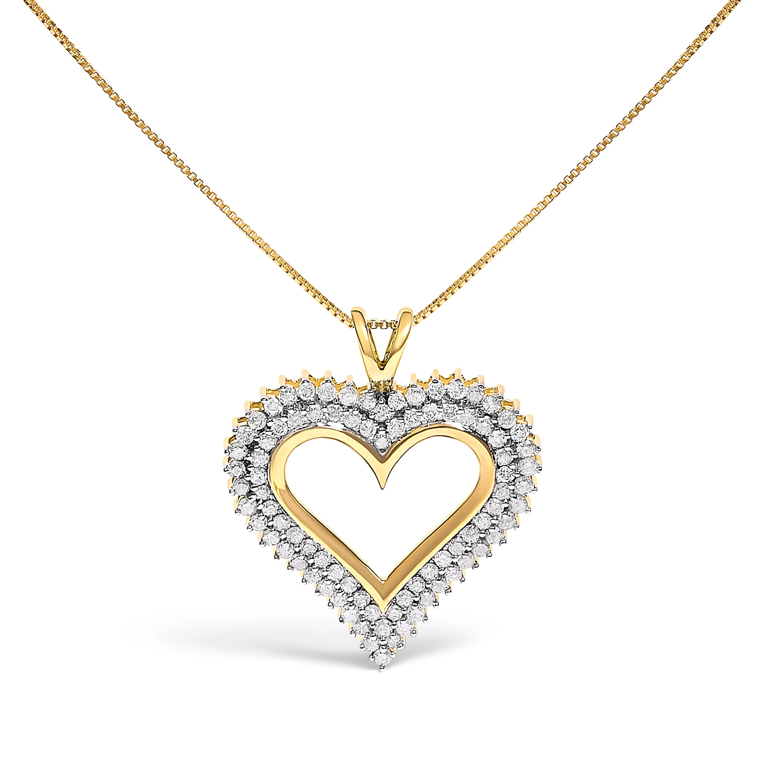 .925 Sterling Silver 1.00 Cttw Diamond Heart 18" Pendant Necklace (I-J Color, I2-I3 Clarity) - Image 11
