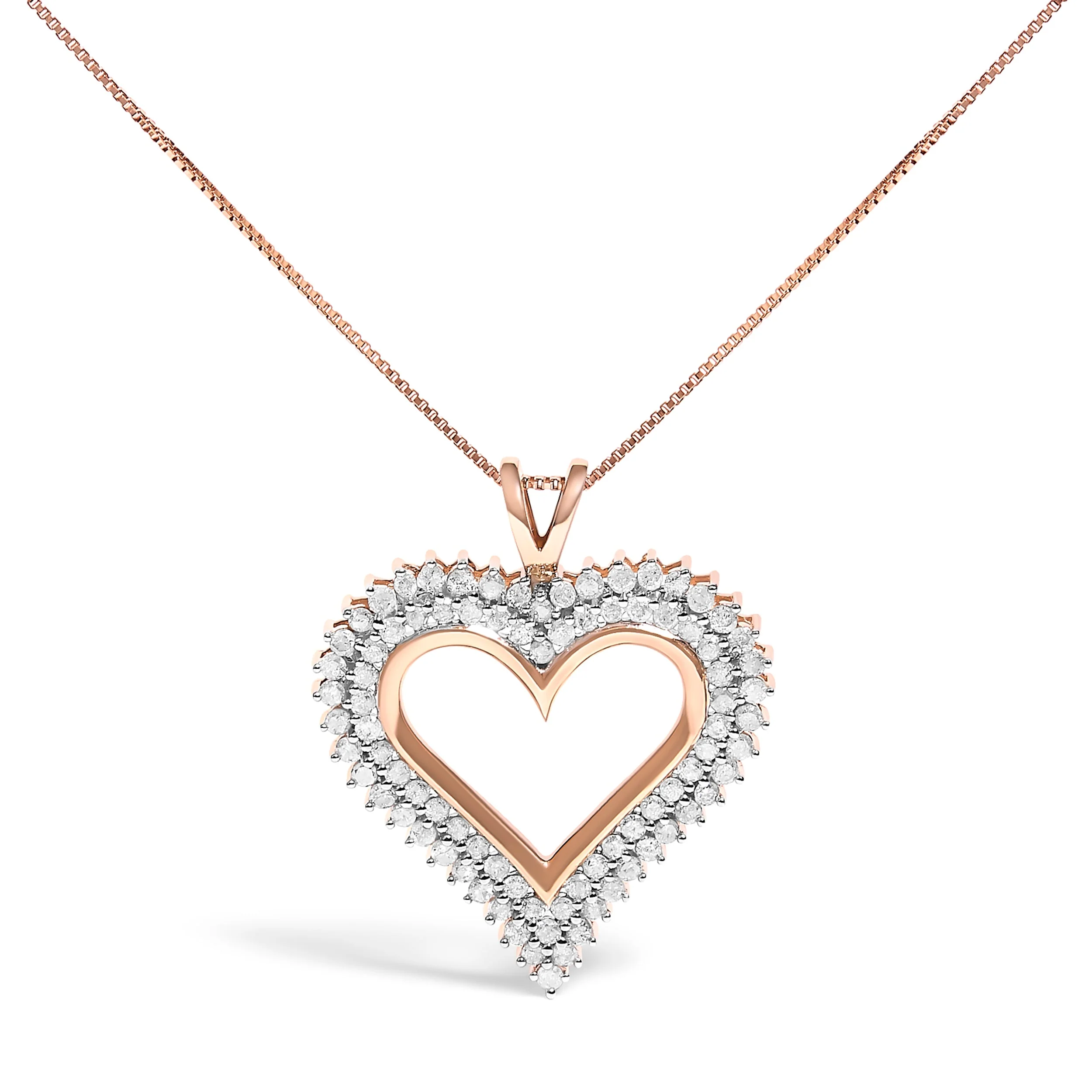 .925 Sterling Silver 1.00 Cttw Diamond Heart 18" Pendant Necklace (I-J Color, I2-I3 Clarity) - Image 12
