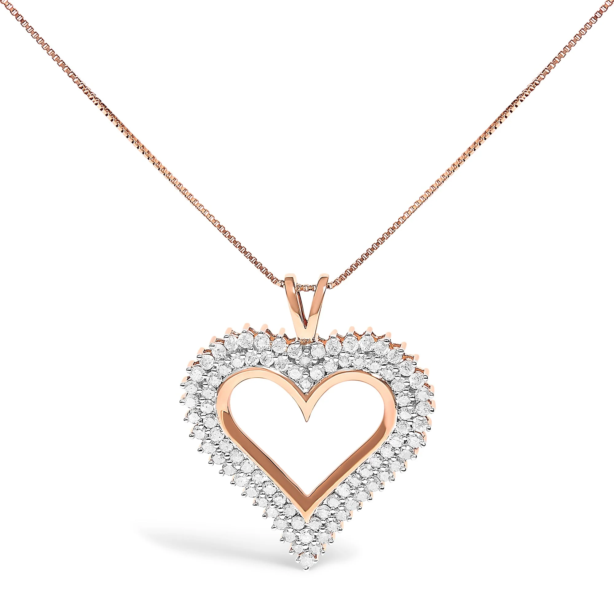 .925 Sterling Silver 1.00 Cttw Diamond Heart 18" Pendant Necklace (I-J Color, I2-I3 Clarity) - Image 15
