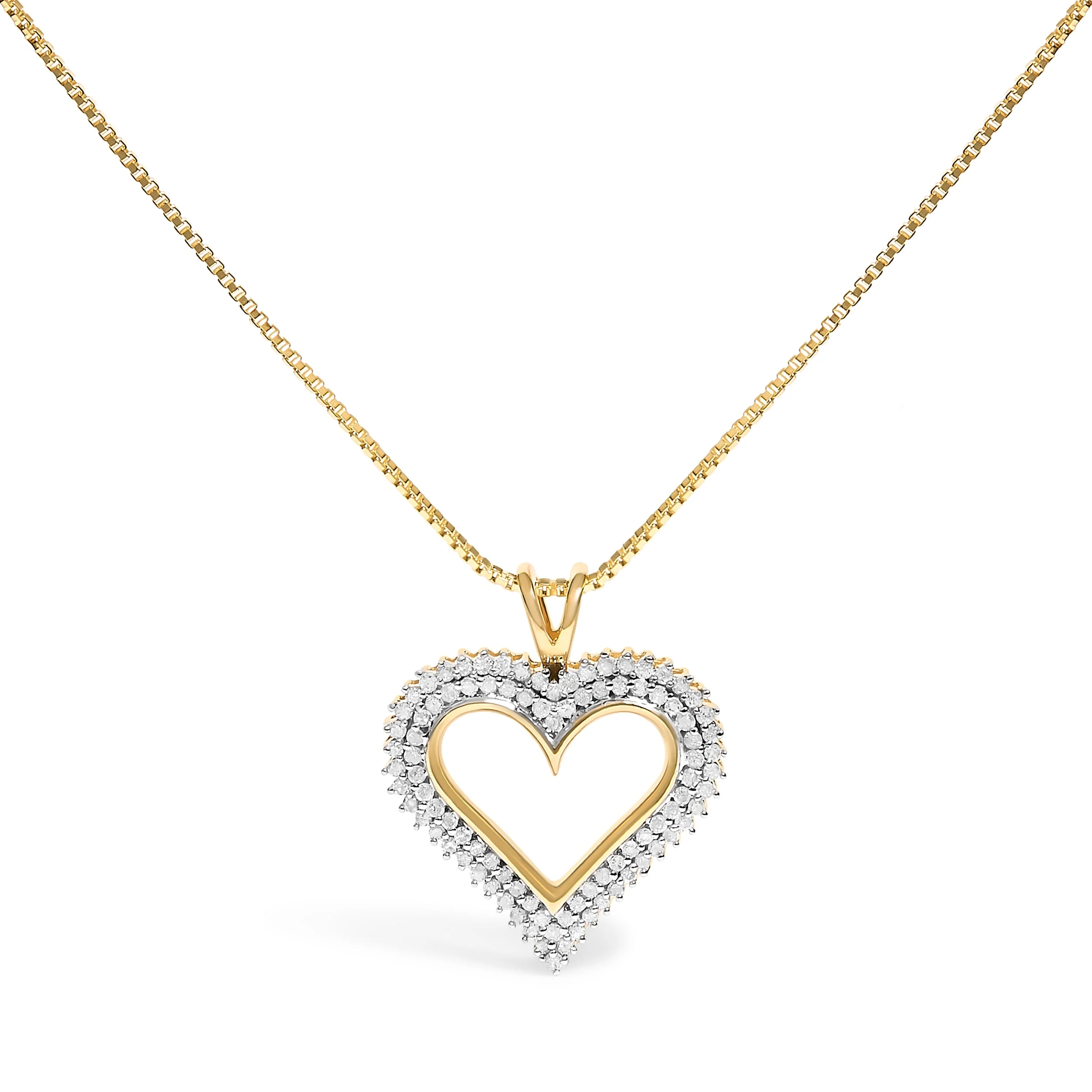 .925 Sterling Silver 1.00 Cttw Diamond Heart 18" Pendant Necklace (I-J Color, I2-I3 Clarity) - Image 8