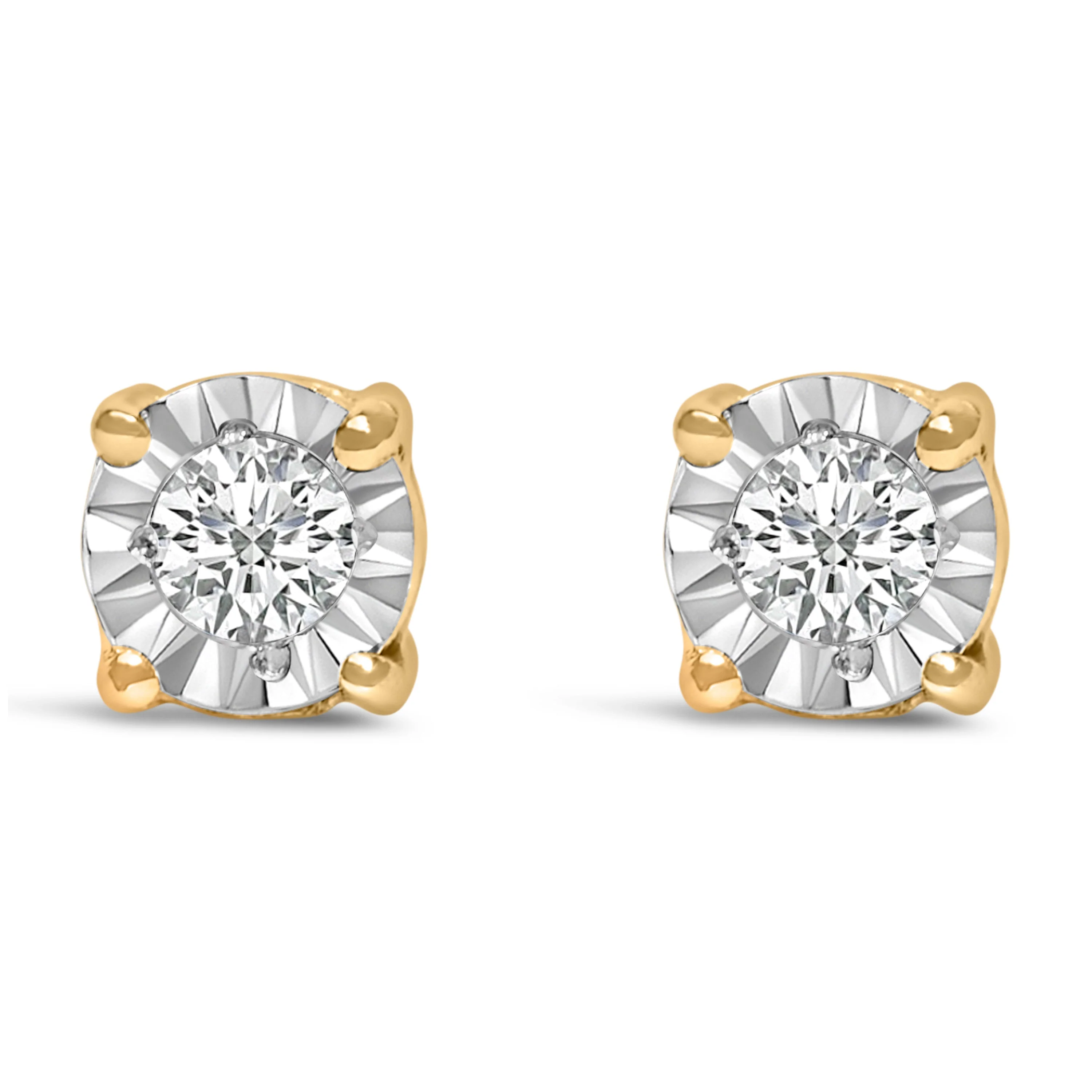 .925 Sterling Silver 1/10 Cttw Round Brilliant-Cut Lab Grown Diamond Miracle-Set Stud Earrings (F-G Color, VS1-VS2 Clarity) - Image 2