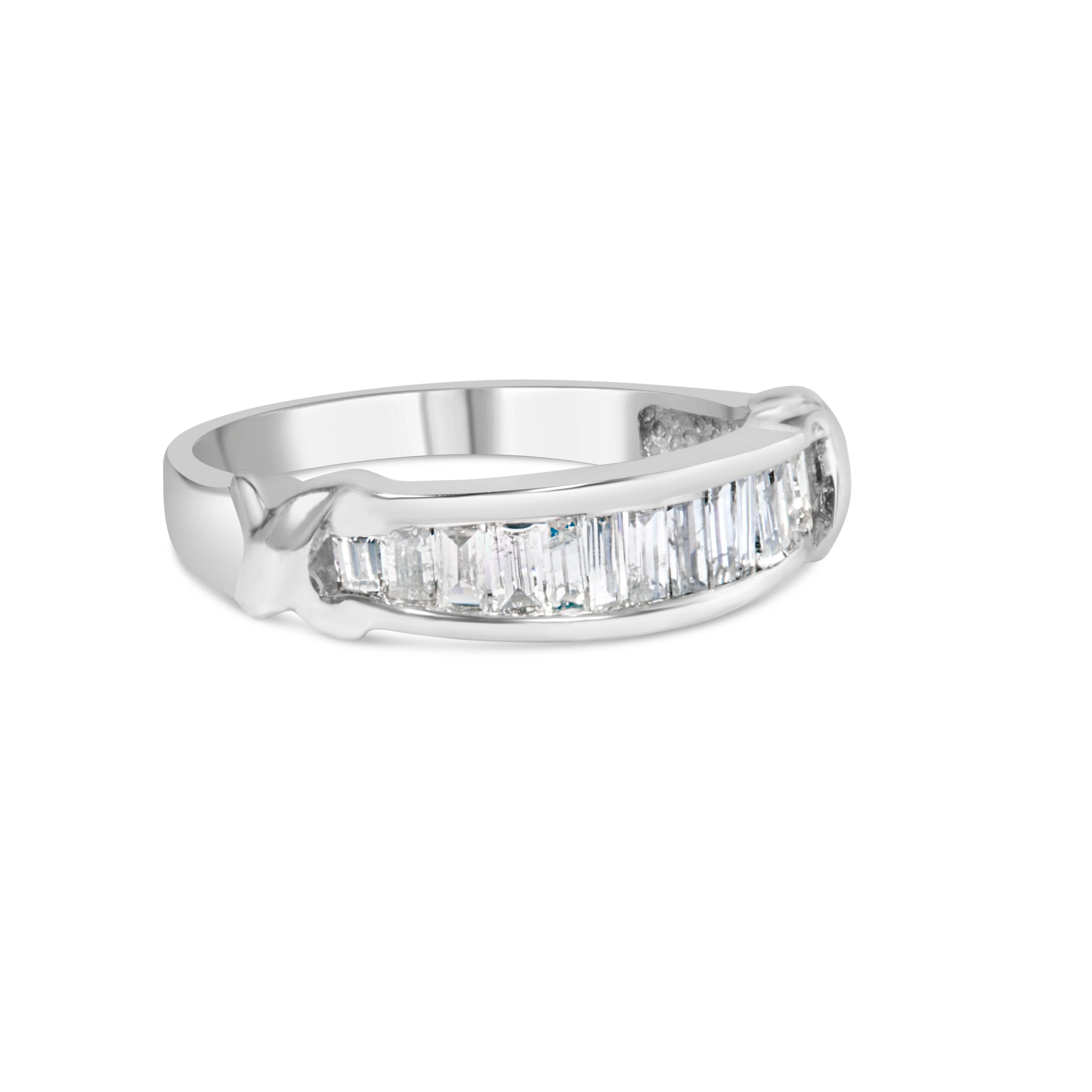 .925 Sterling Silver 1/2 Cttw Baguette Cut Diamond Channel Set X-Station Wedding Ring (H-I Color, I1-I2 Clarity) - Size 6-1/2 - Image 6