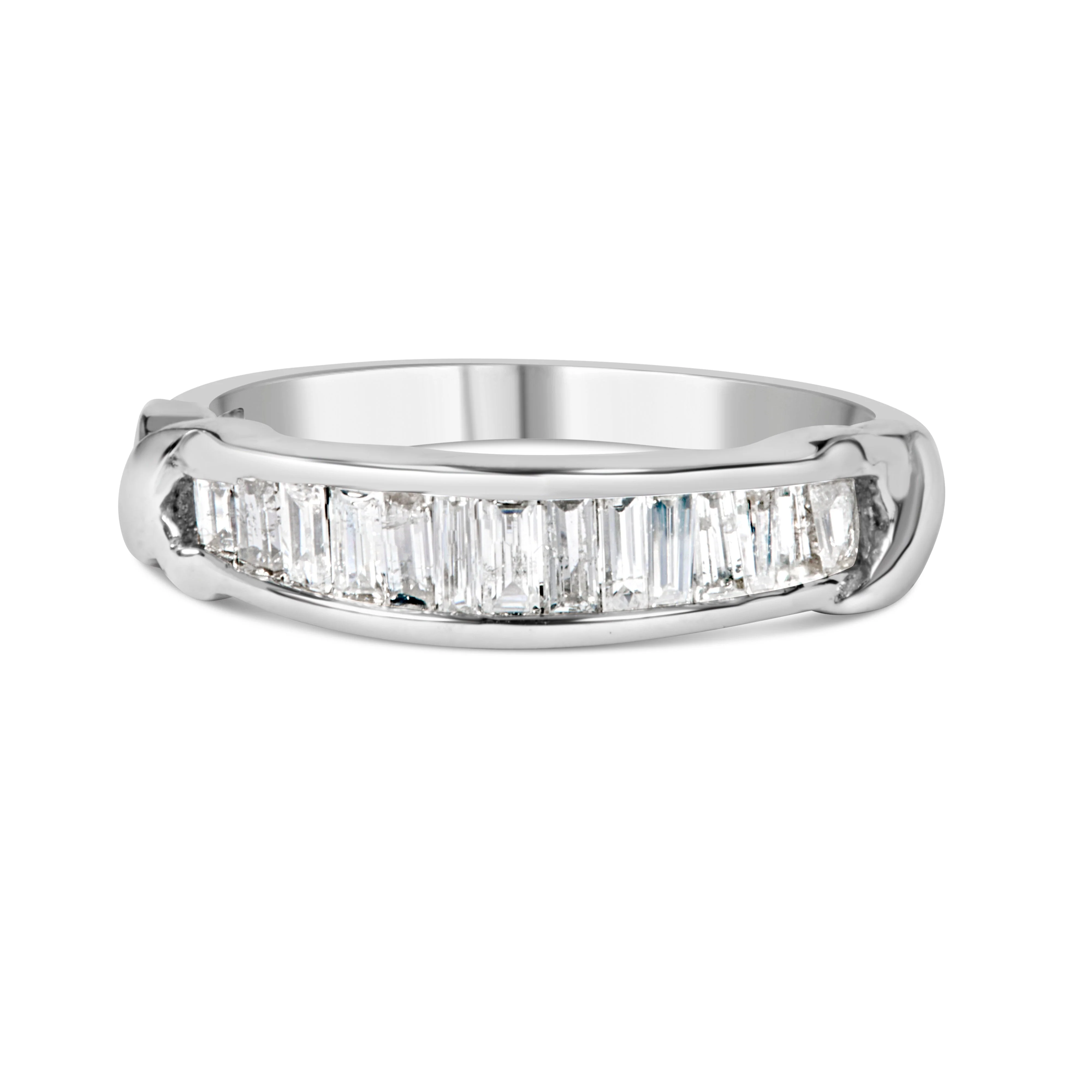 .925 Sterling Silver 1/2 Cttw Baguette Cut Diamond Channel Set X-Station Wedding Ring (H-I Color, I1-I2 Clarity) - Size 6-1/2 - Image 7