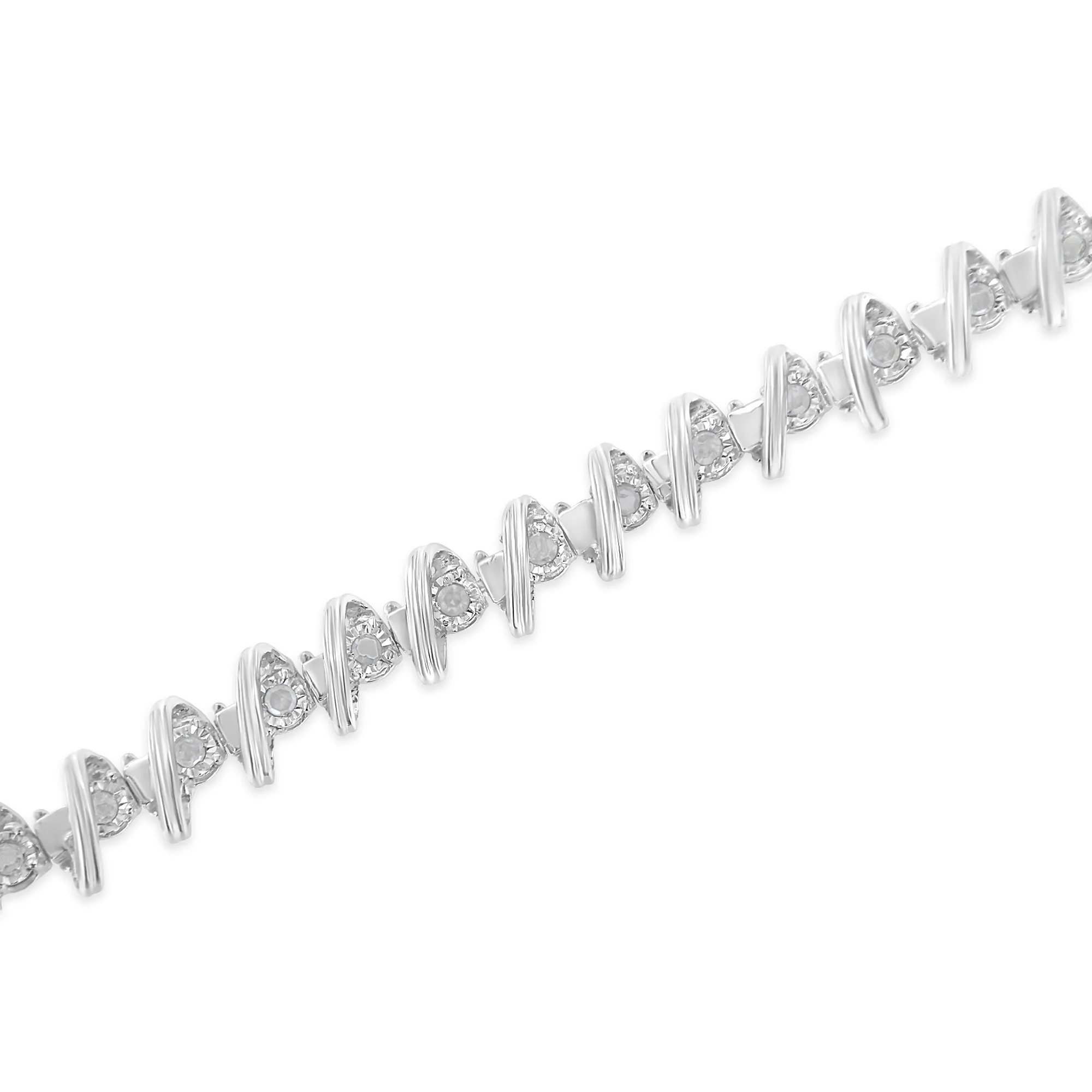 .925 Sterling Silver 1/2 Cttw Diamond Miracle-Set 7" Tennis Bracelet (I-J Color, I3 Clarity) - Image 9