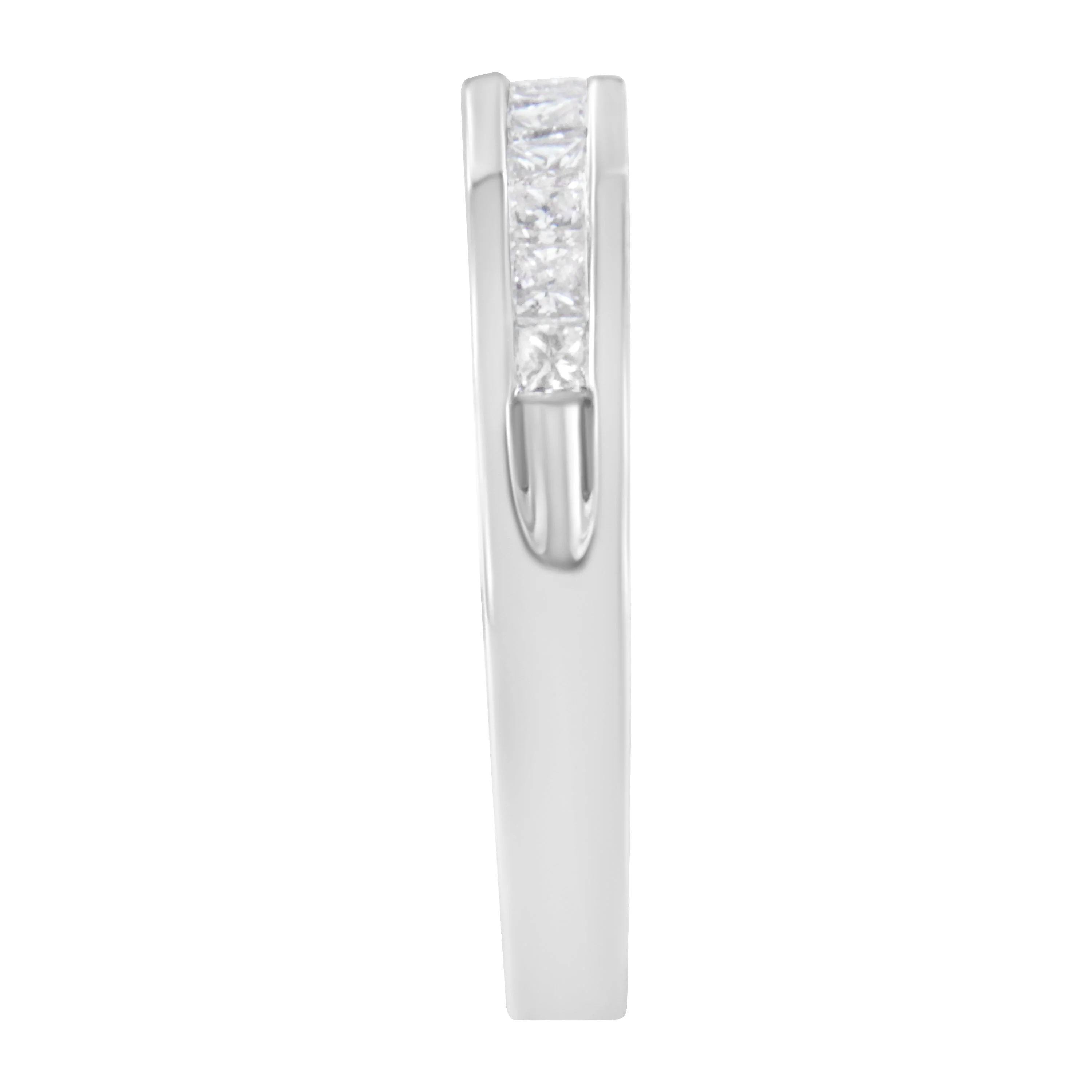 .925 Sterling Silver 1/2 Cttw Princess-Cut Diamond Channel-Set Half-Eternity Wedding or Anniversary Band Ring (H-I Color, I2 Clarity) - Size 6 - Image 8
