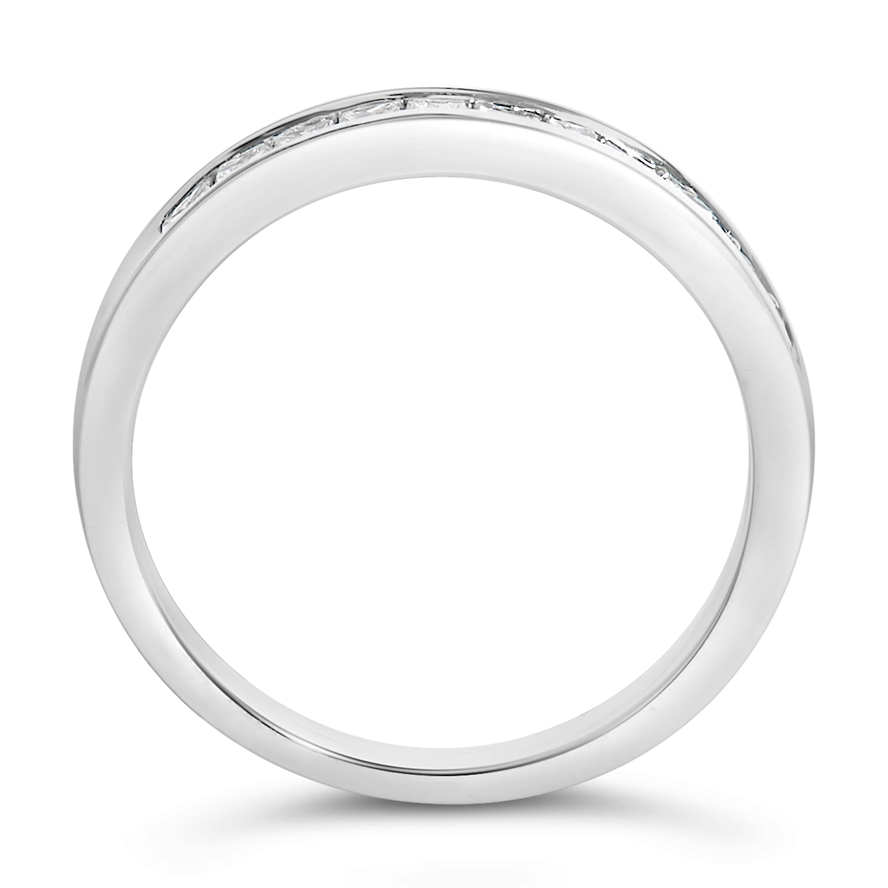.925 Sterling Silver 1/2 Cttw Princess-Cut Diamond Channel-Set Half-Eternity Wedding or Anniversary Band Ring (H-I Color, I2 Clarity) - Size 6 - Image 9