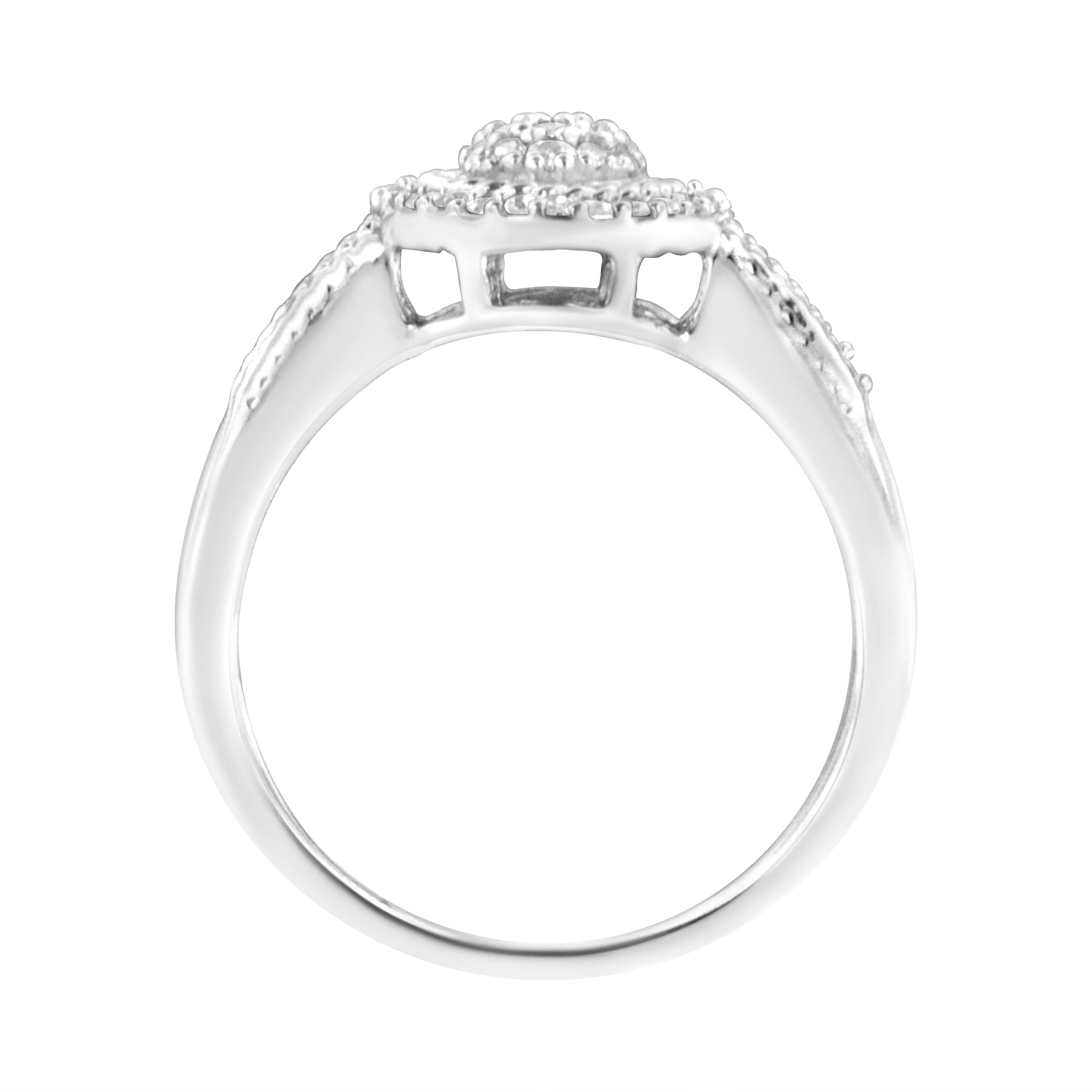 .925 Sterling Silver 1/3 Cttw Pave Set Round-Cut Diamond Braided Halo Cocktail Ring (I-J Color, I2-I3 Clarity) - Size 7 - Image 3