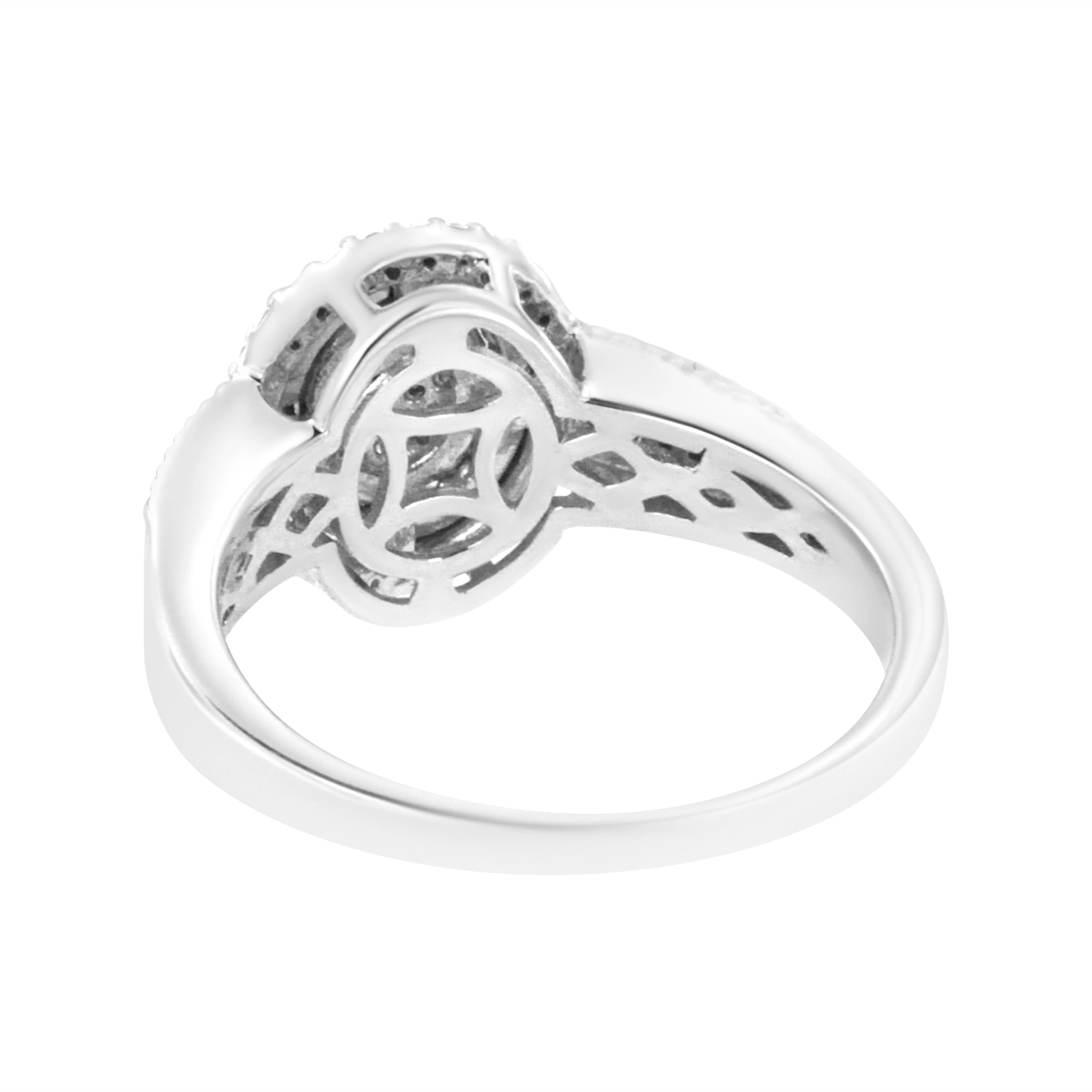 .925 Sterling Silver 1/3 Cttw Pave Set Round-Cut Diamond Braided Halo Cocktail Ring (I-J Color, I2-I3 Clarity) - Size 7 - Image 4