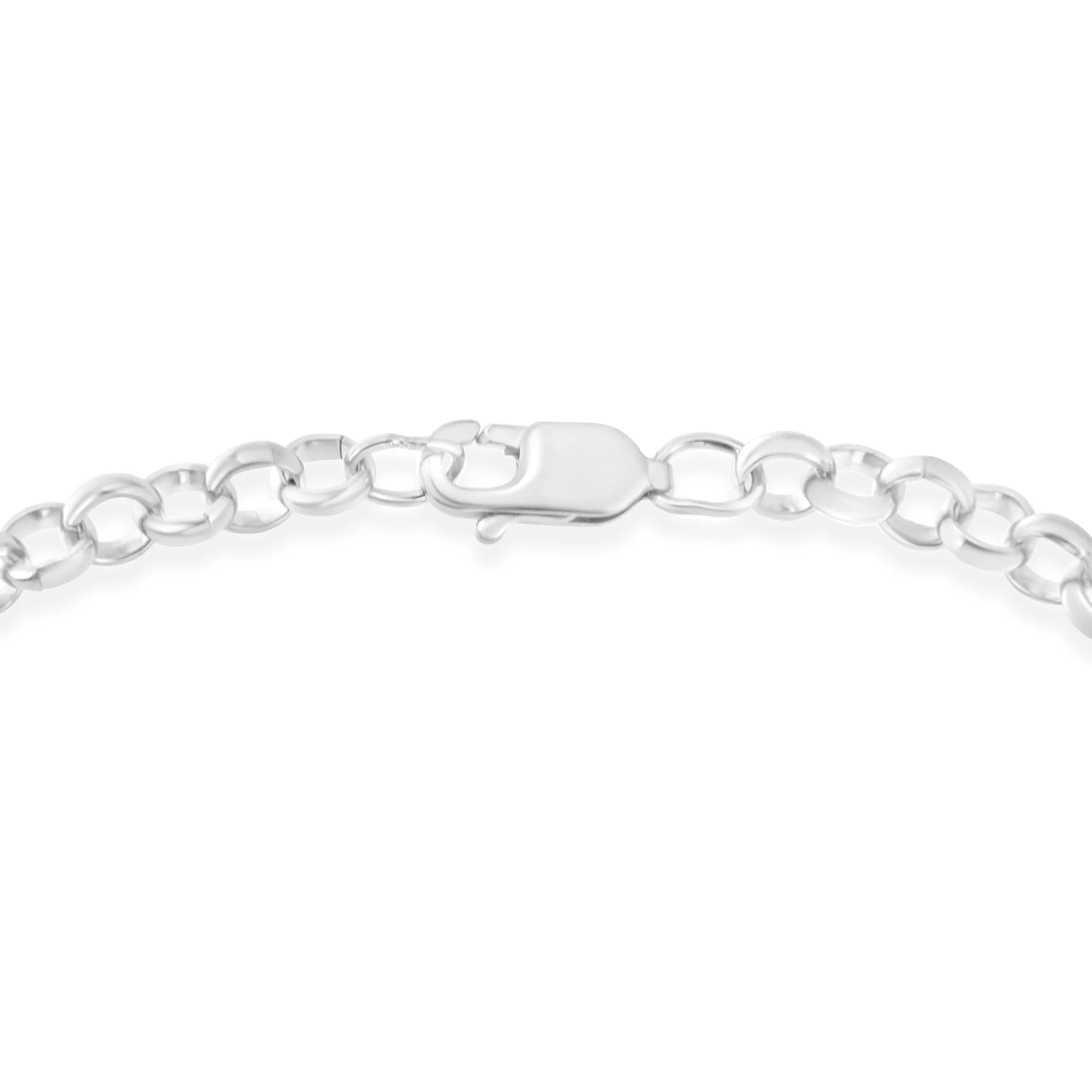 .925 Sterling Silver 1/4 Cttw Diamond-Accented Heart and Ribbon Charm 7" Link Chain Bracelet (H-I Color, I1-I2 Clarity) - Image 4
