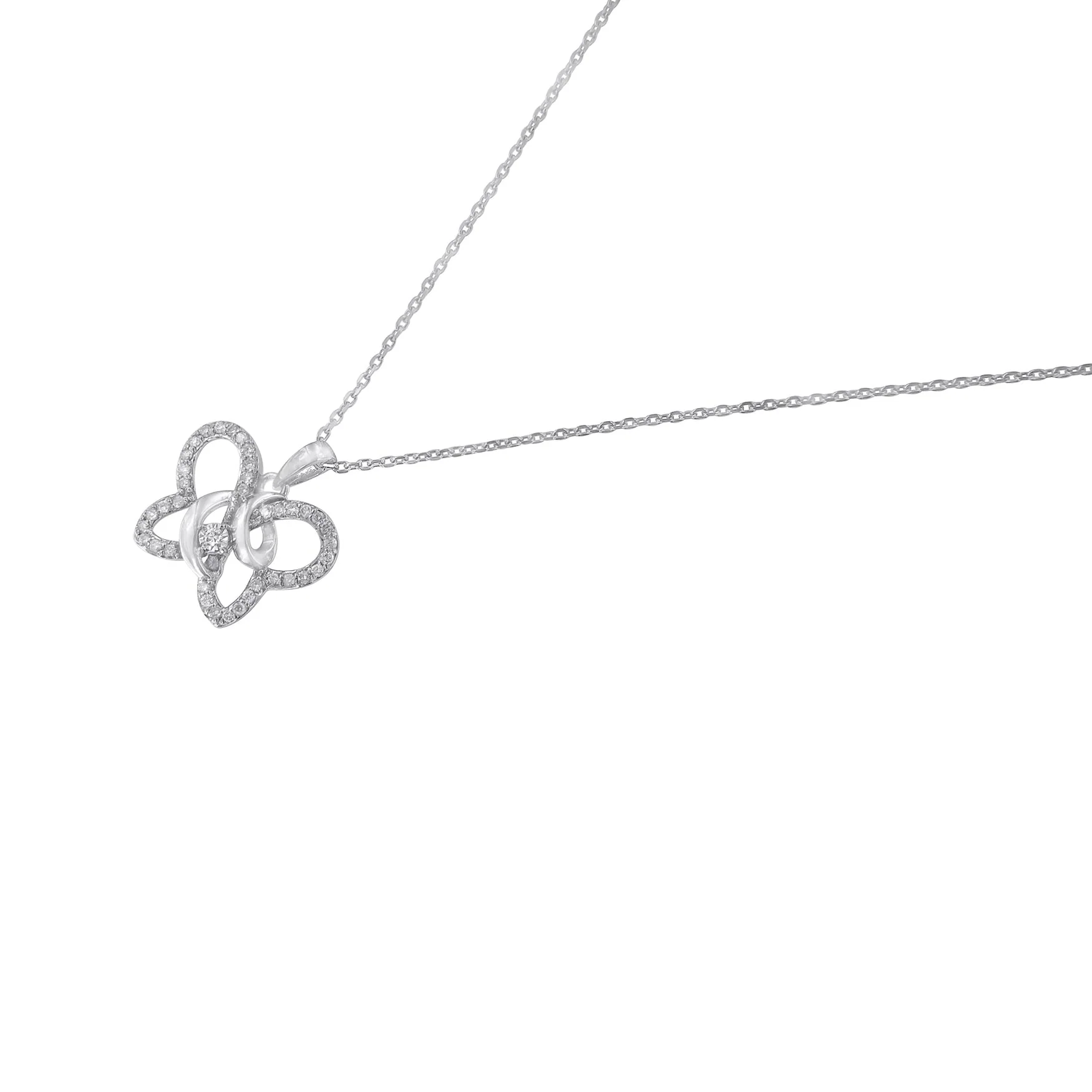 .925 Sterling Silver 1/4 cttw Prong-Set Diamond Butterfly 18" Pendant Necklace (H-I Color, I1-I2 Clarity) - Image 6