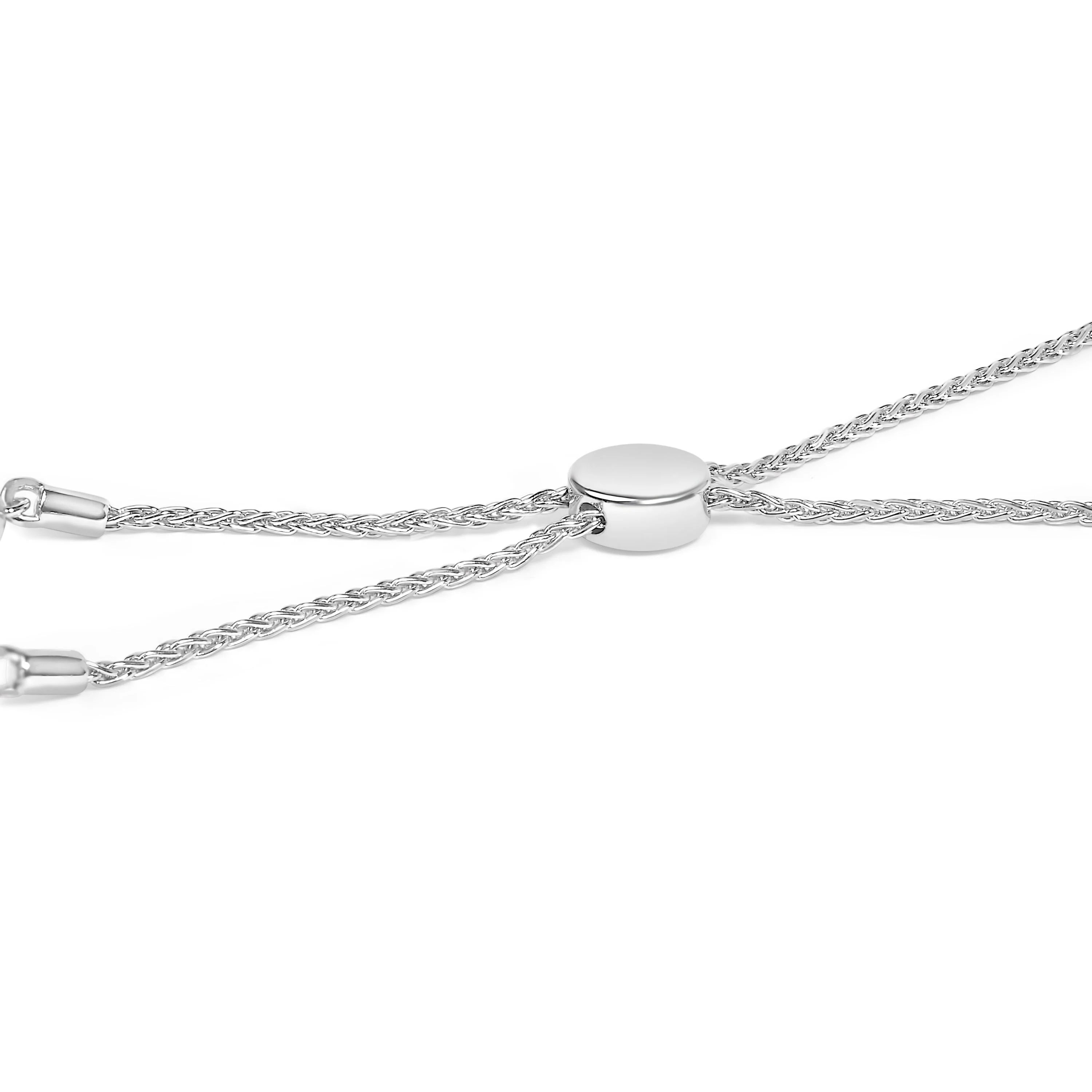 .925 Sterling Silver 1/6 Cttw Diamond X and O Bolo Bracelet - Image 2