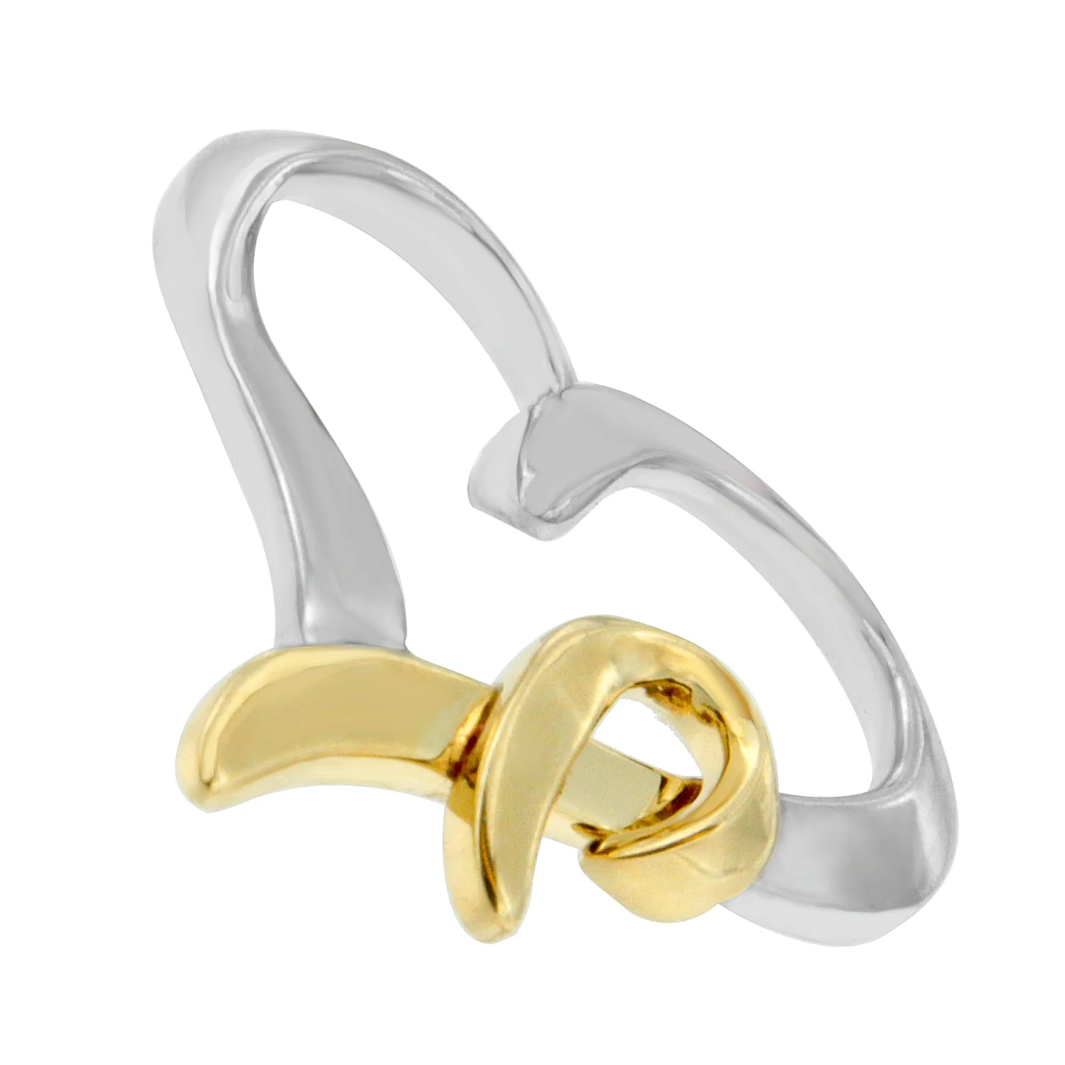 .925 Sterling Silver and 14K Yellow Gold Two-Tone Heart Shaped Pendant Necklace - Image 3