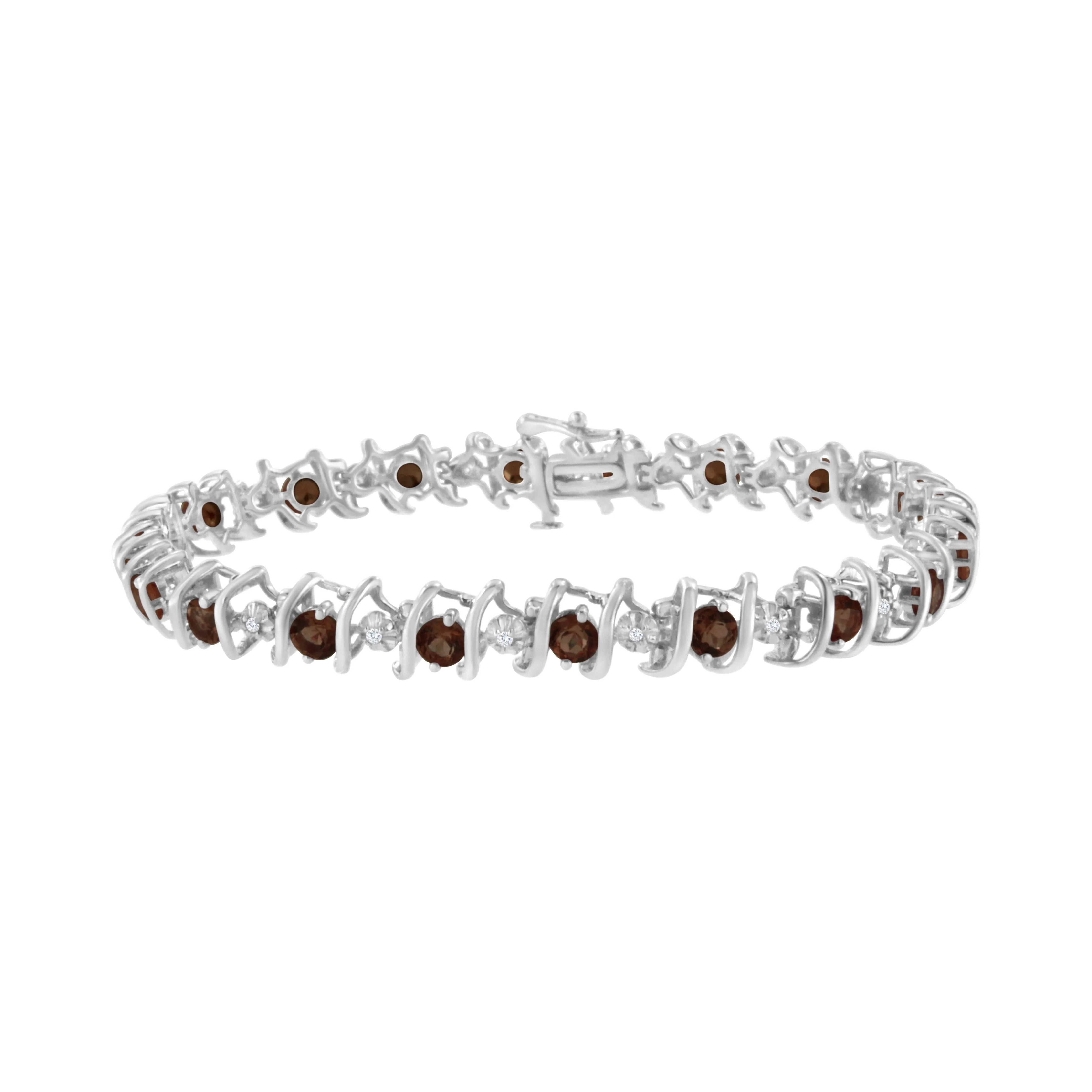 .925 Sterling Silver, Lab-Grown Gemstone and 4 Cttw Round Diamond Tennis Bracelet (H-I Color, I1-I2 Clarity) - Created Blue Sapphire, September Birthstone - Image 12