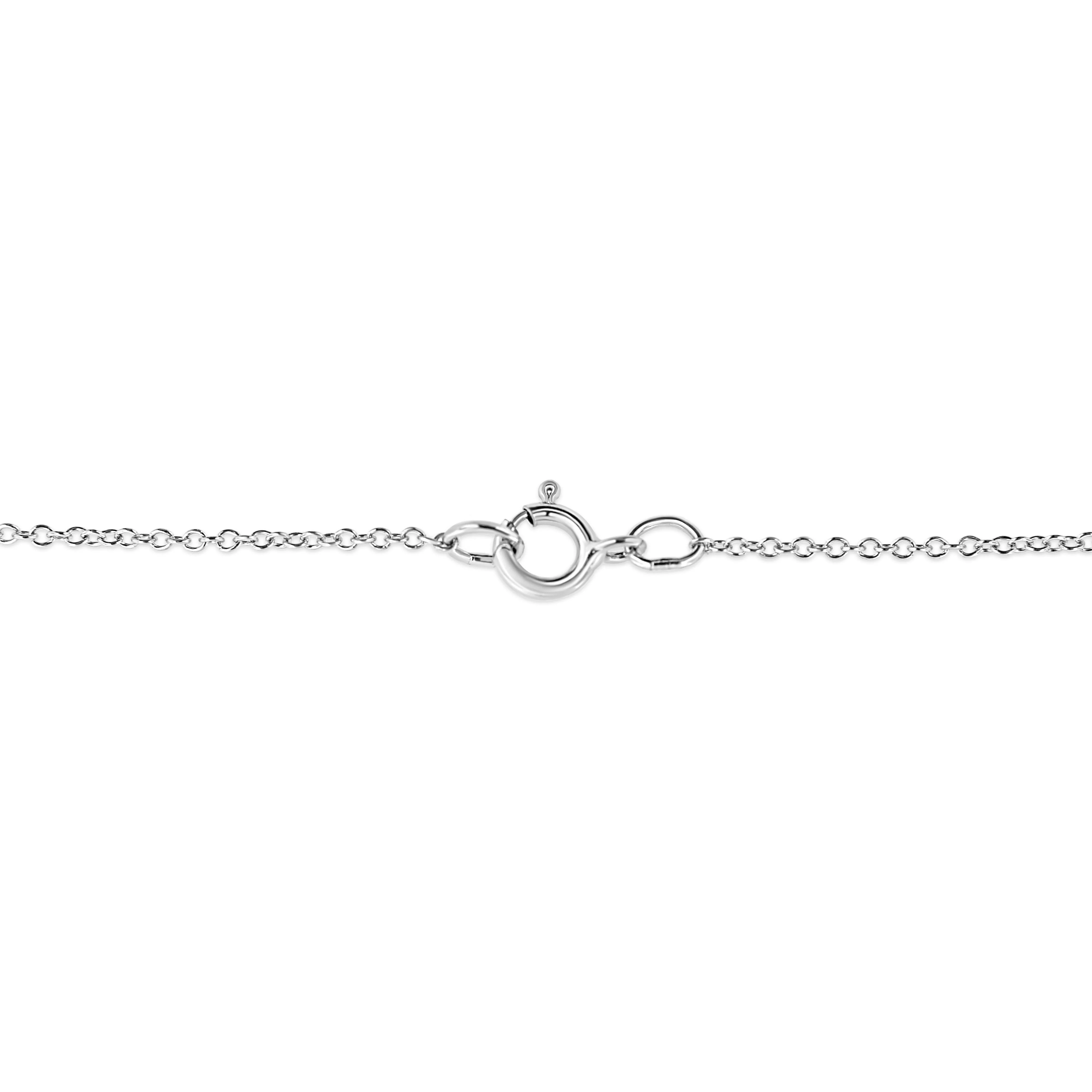 .925 Sterling Silver Pave-Set Diamond Accent Heart Shape 18" Pendant Necklace (I-J Color, I1-I2 Clarity) - Image 4