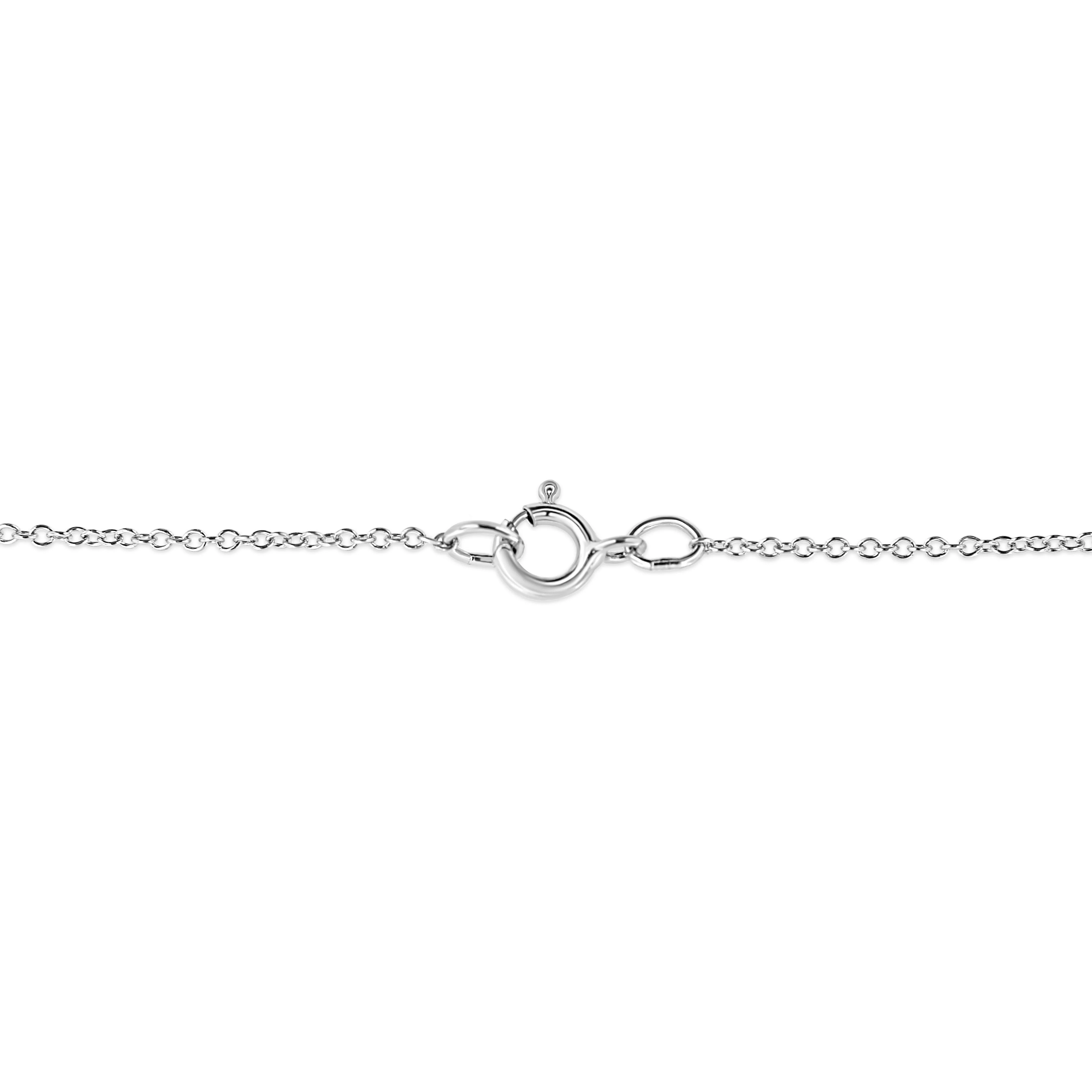 .925 Sterling Silver Pave-Set Diamond Accent Heart Shape 18" Pendant Necklace (I-J Color, I1-I2 Clarity) - Image 7