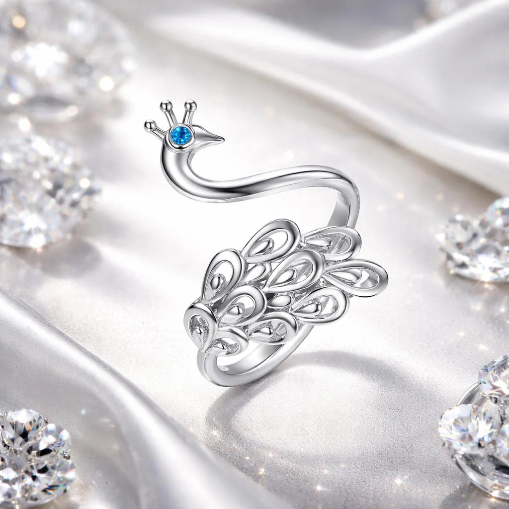 925 Sterling Silver Plated Platinum Pavé Setting CZ Ring for Women