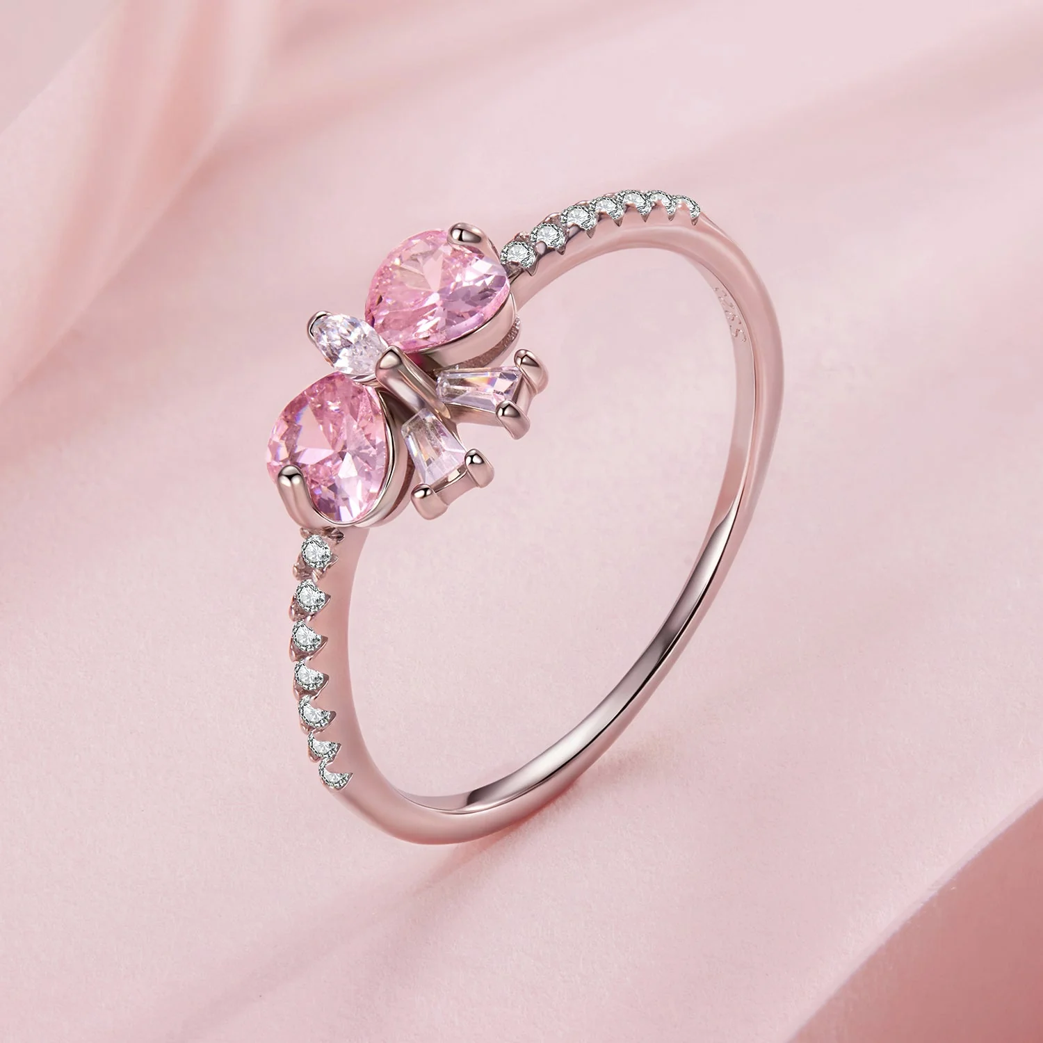 925 Sterling Silver Plated White Gold 0.65cm Pendant Ring Size 6 for Women - Image 2