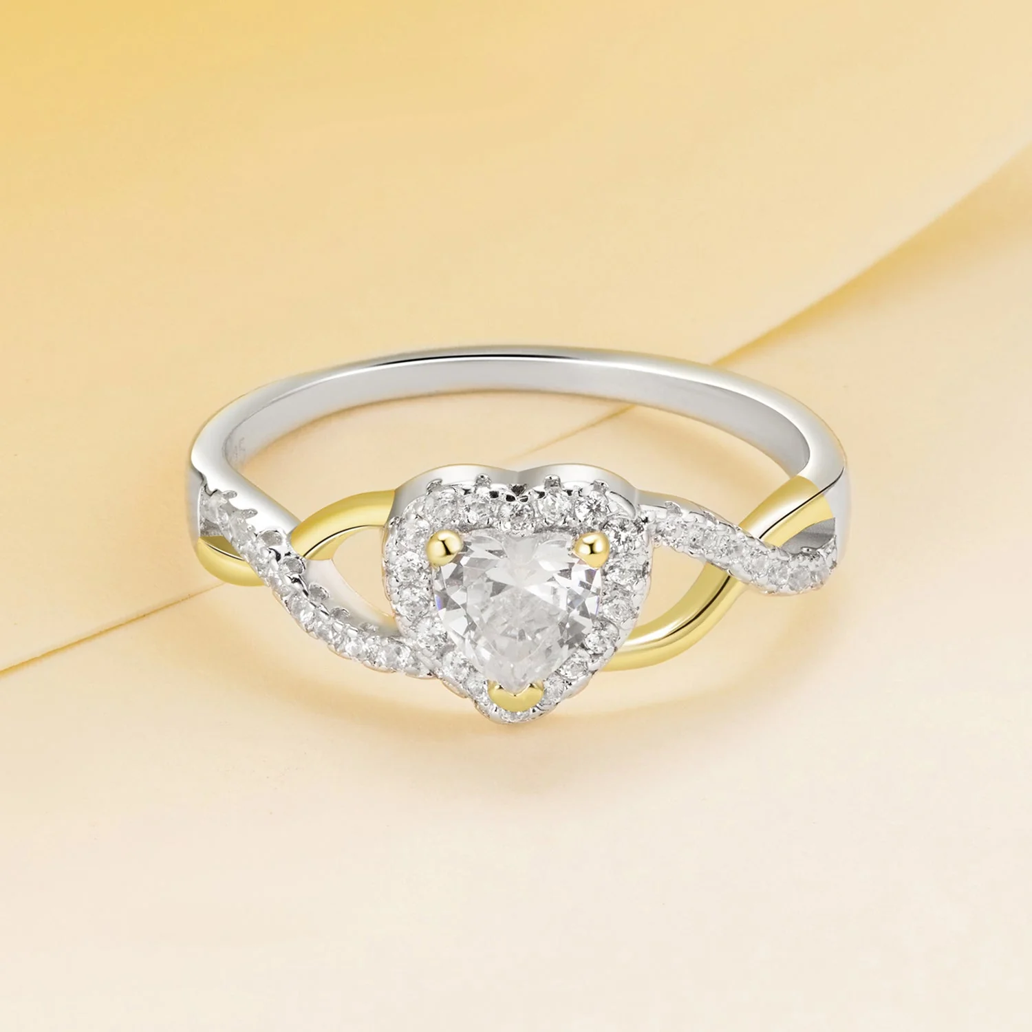 925 Sterling Silver & Plated White Gold 1.7mm CZ Ring Size 7.0 for Women - Image 2