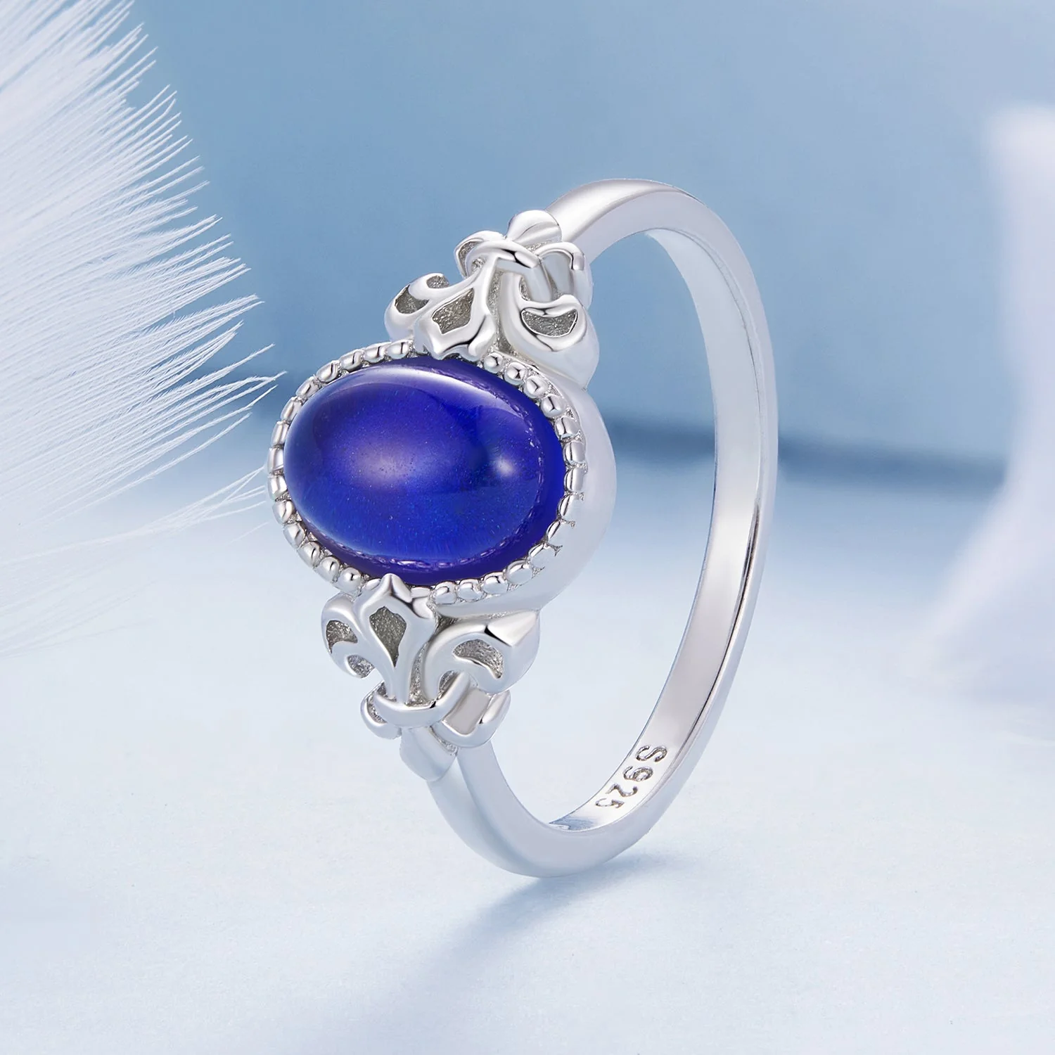 925 Sterling Silver Ring 1.7mm Size 6.0 with Transparent Glass for Women - Image 3