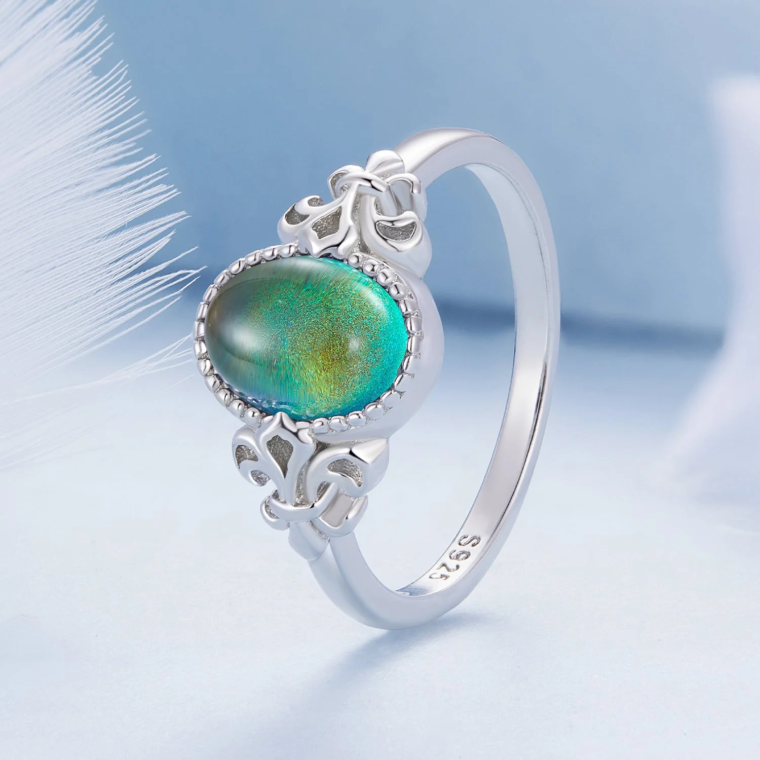 925 Sterling Silver Ring 1.7mm Size 6.0 with Transparent Glass for Women - Image 4
