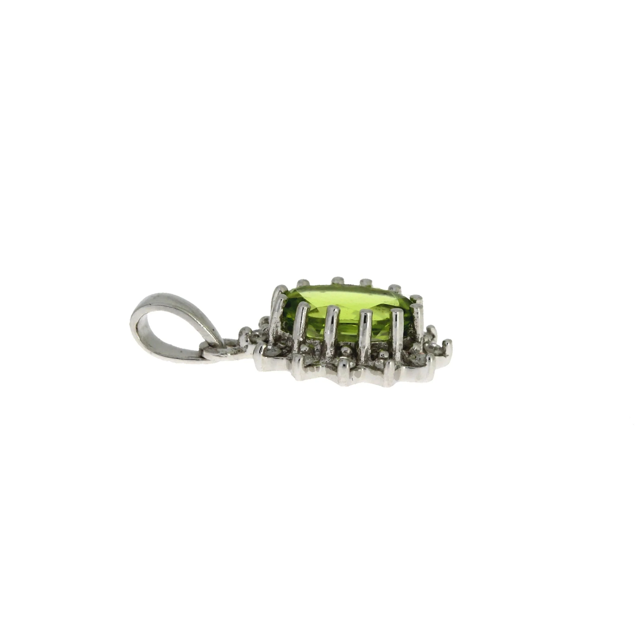.96ct Peridot Diamond Fashion Pendants 10KT White Gold - Image 5
