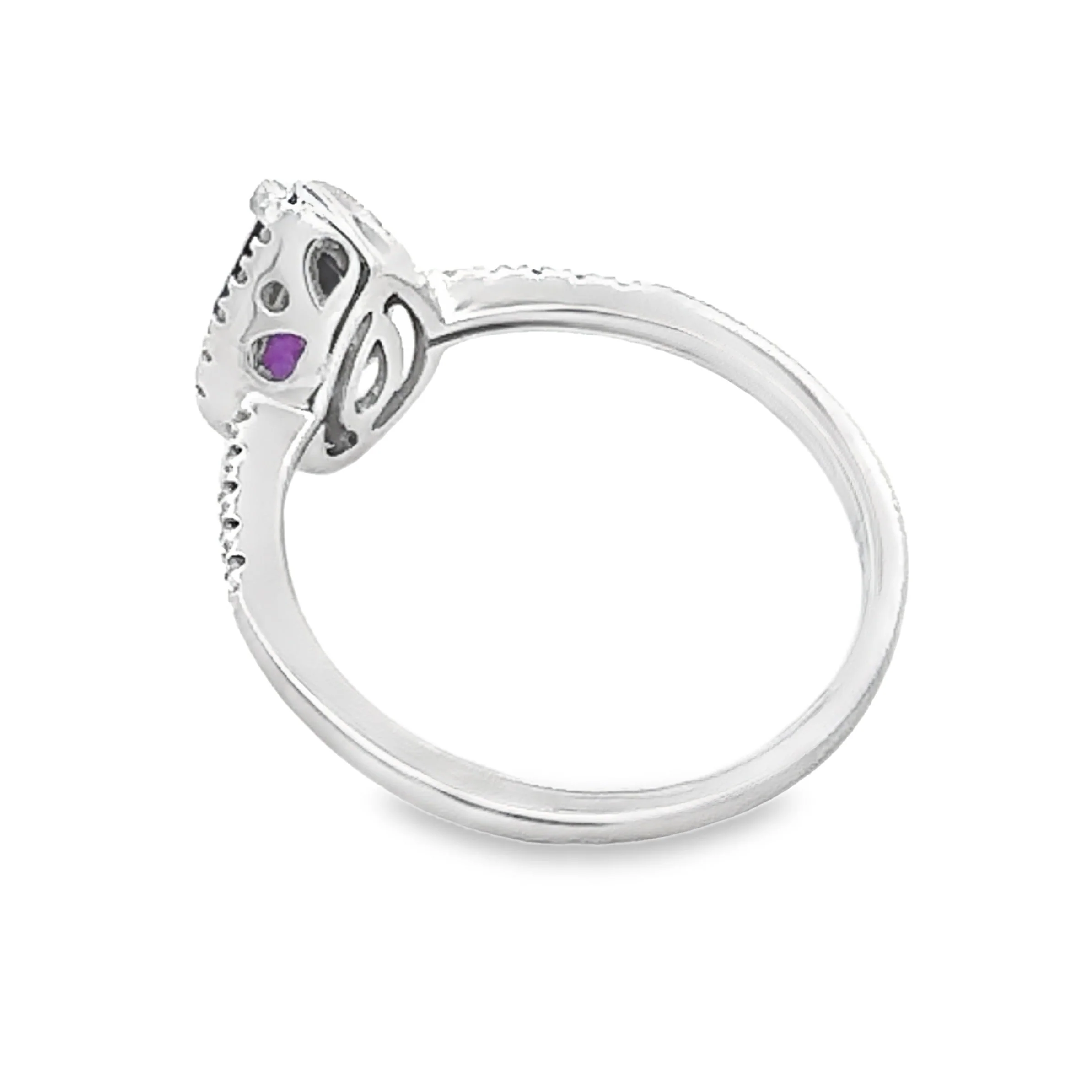 .98ct Amethyst Diamond Ring 14KT White Gold - Image 2