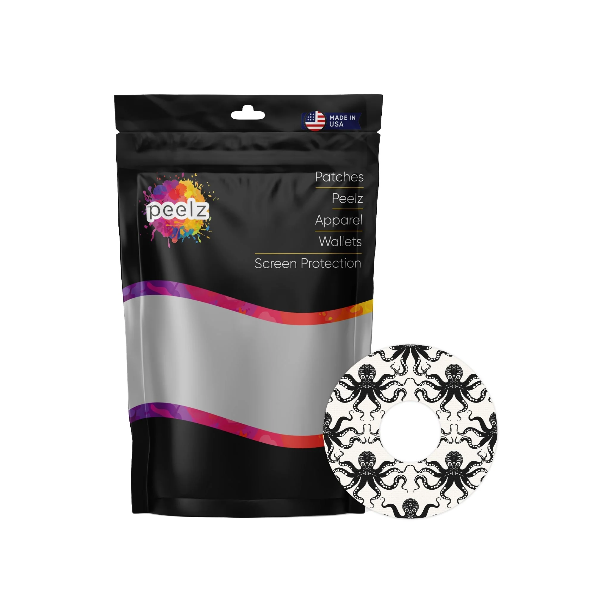 Abstract Octopus FreeStyle Libre 3 Plus & Lingo  Patch Tape - Pump Peelz - Image 2