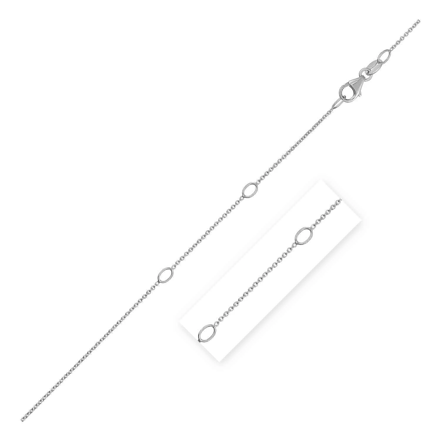 Adjustable Cable Chain in 14k White Gold (1.0mm) - Image 3