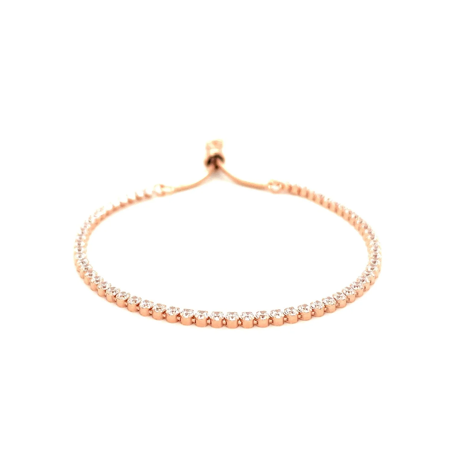 Adjustable Tennis Style Bracelet with Cubic Zirconia in Sterling Silver - Image 6