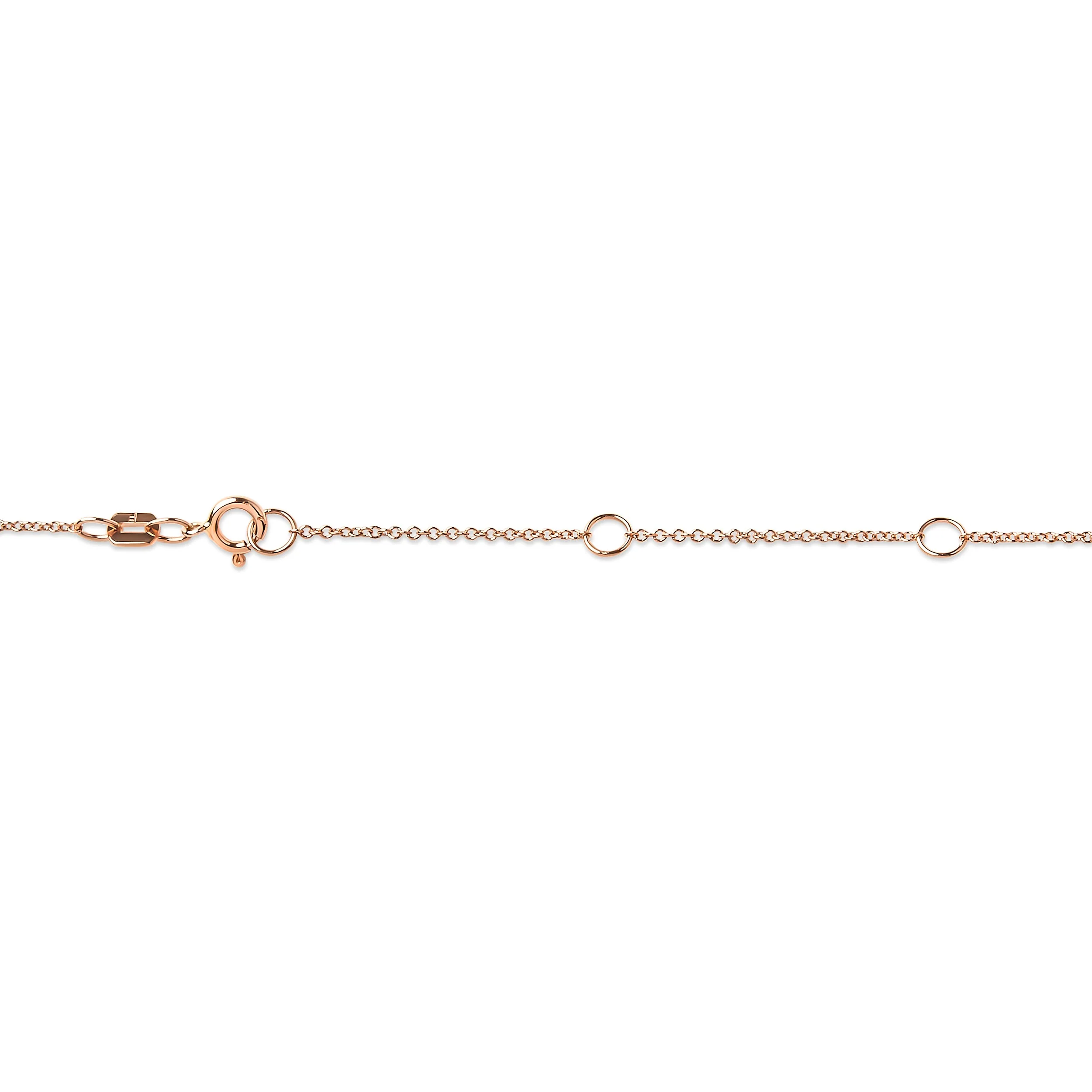 AGS Certified 10K Rose Gold 1/5 Cttw Bezel Set Round Diamond Solitaire 16-18" Adjustable Pendant Necklace (H-I Color, VS1-VS2 Clarity) - Image 4