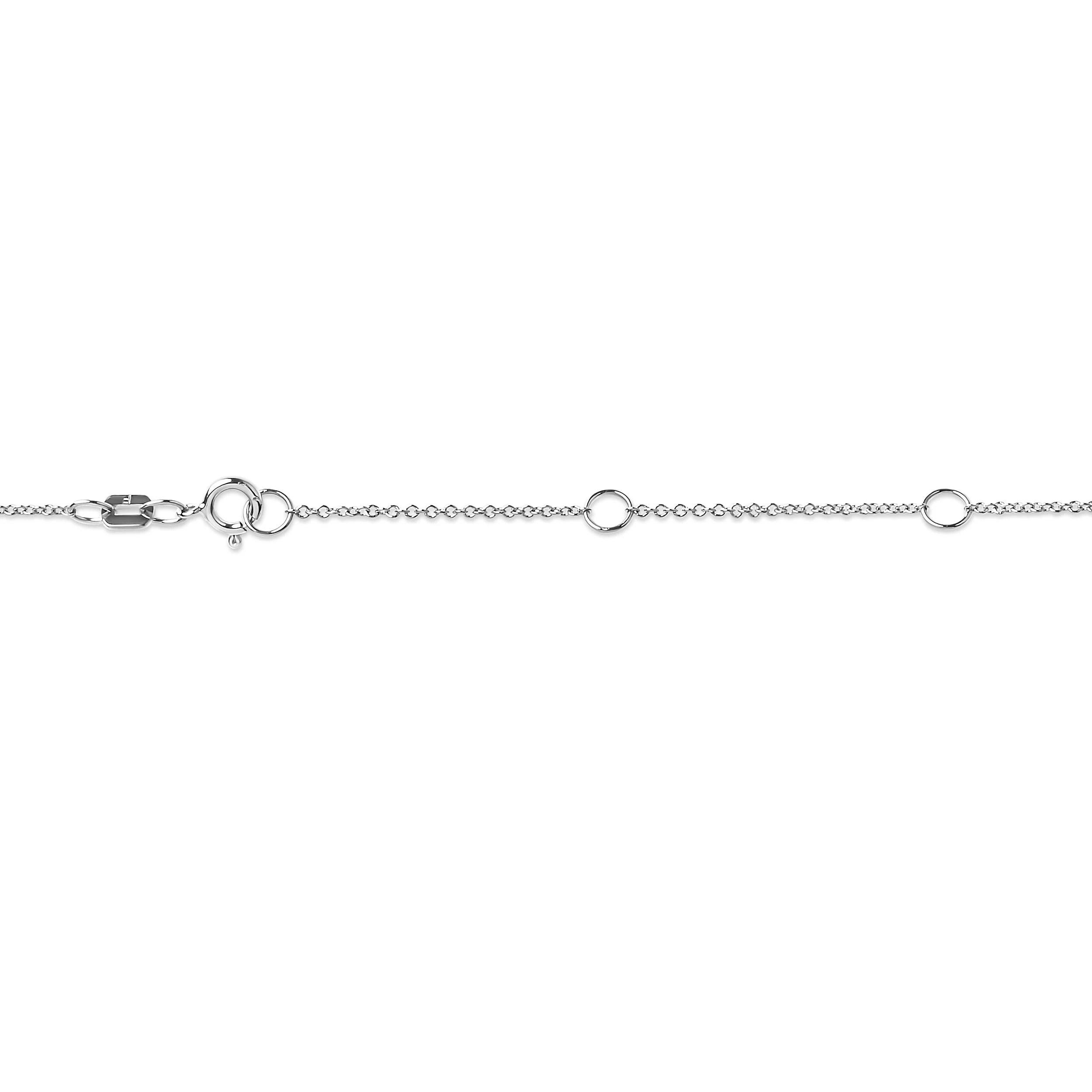 AGS Certified 10K White Gold 1/3 Cttw Bezel Set Round Diamond Solitaire 16-18" Adjustable Pendant Necklace (I-J Color, SI1-SI2 Clarity) - Image 5