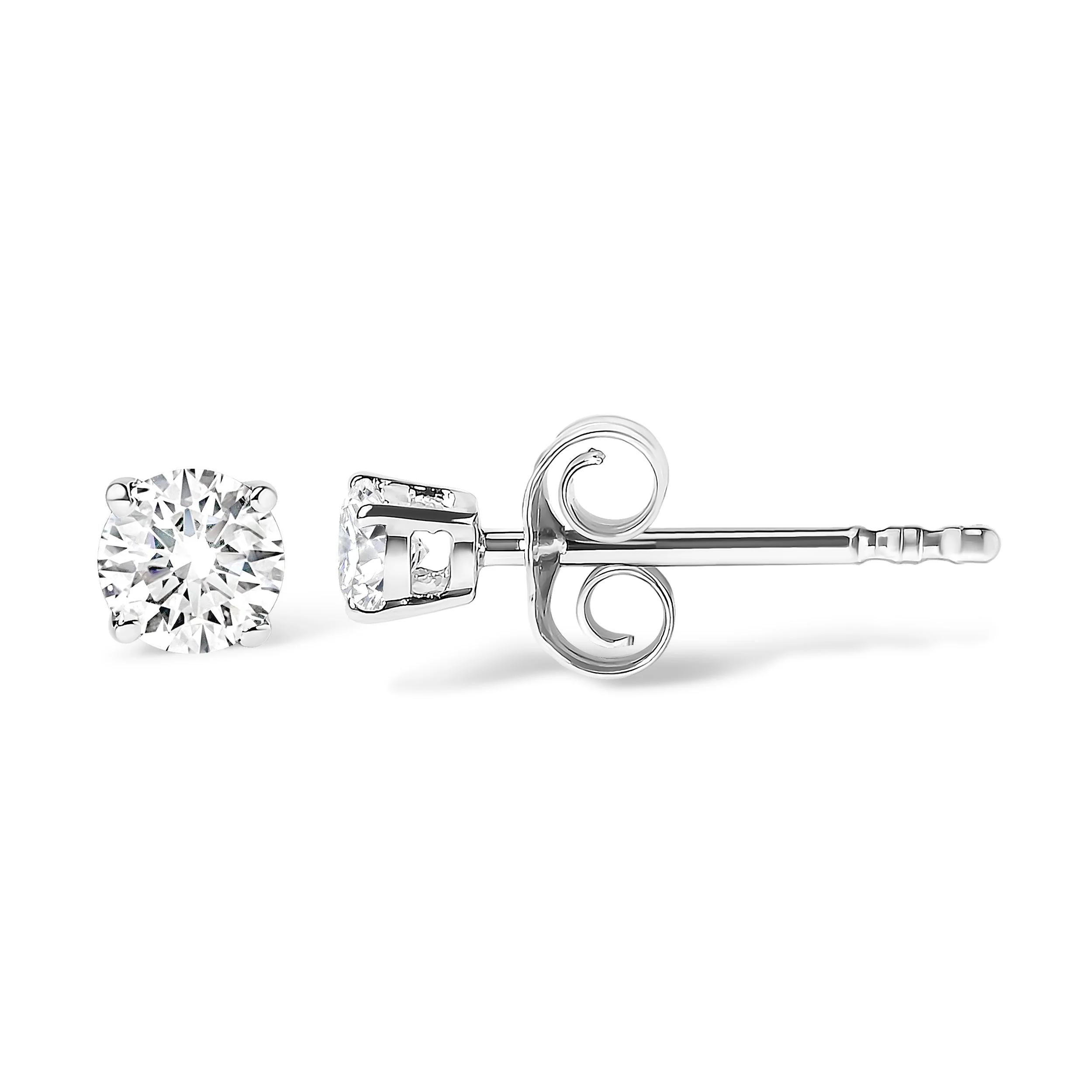 AGS Certified 14K White Gold 1.0 Cttw 4-Prong Set Brilliant Round-Cut Solitaire Diamond Push Back Stud Earrings (G-H Color, SI2-I1 Clarity) - Image 9