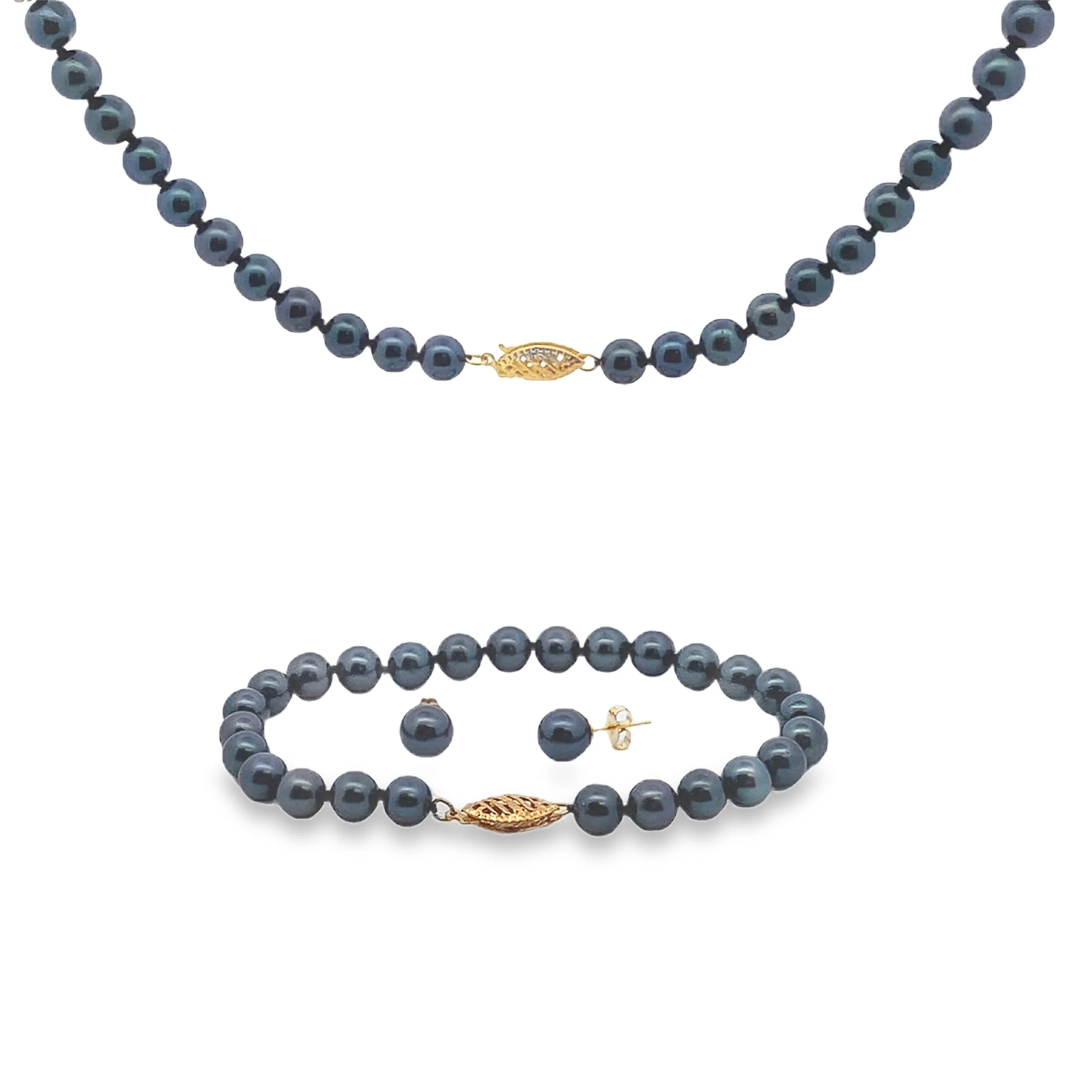 Akoya Pearl Jewelry sets 14KT Yellow Gold